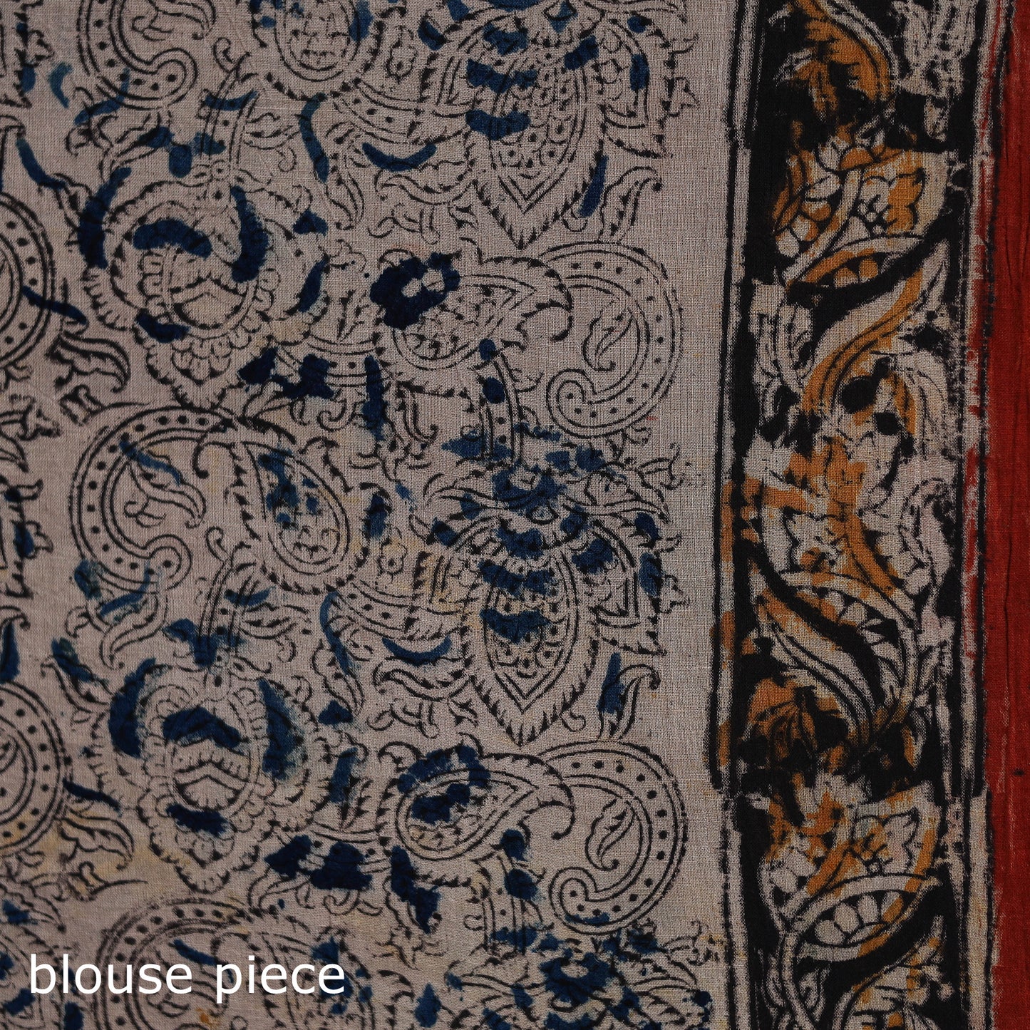 Pedana Hand Block Print Natural Dyed Cotton Kalamkari Saree 16