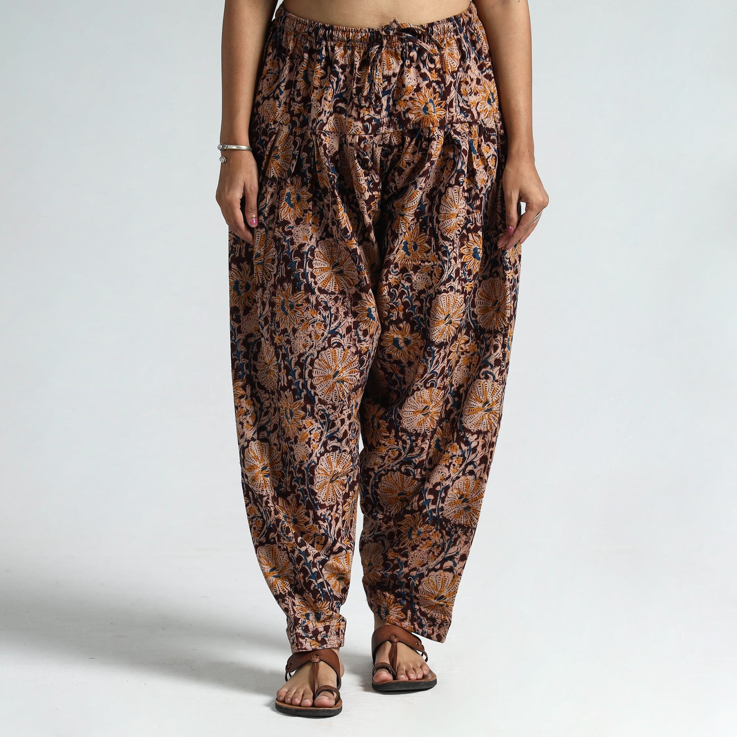 Buy Kalamkari Block Printed Cotton Elasticated Salwar 14 Online at iTokri.com