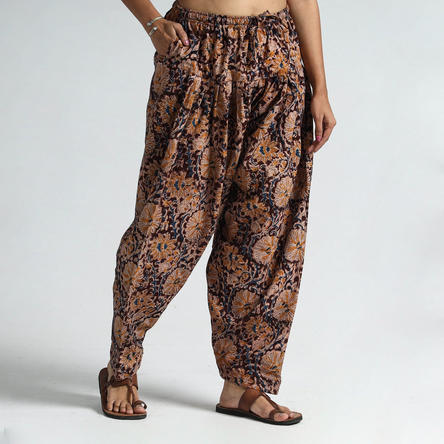 Buy Kalamkari Block Printed Cotton Elasticated Salwar 14 Online at iTokri.com