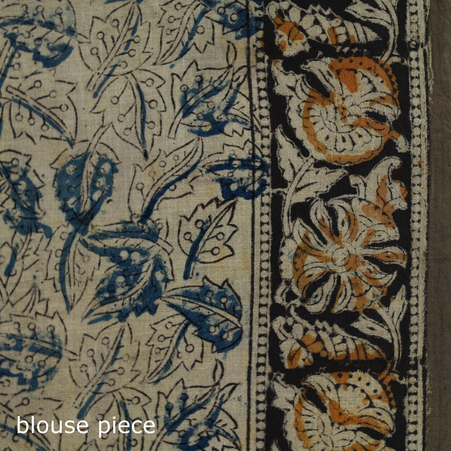 Pedana Hand Block Print Natural Dyed Cotton Kalamkari Saree 19