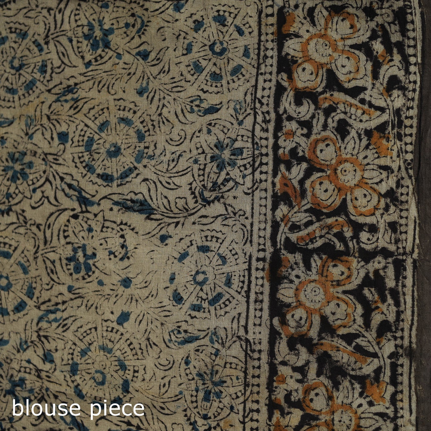 Pedana Hand Block Print Natural Dyed Cotton Kalamkari Saree 23