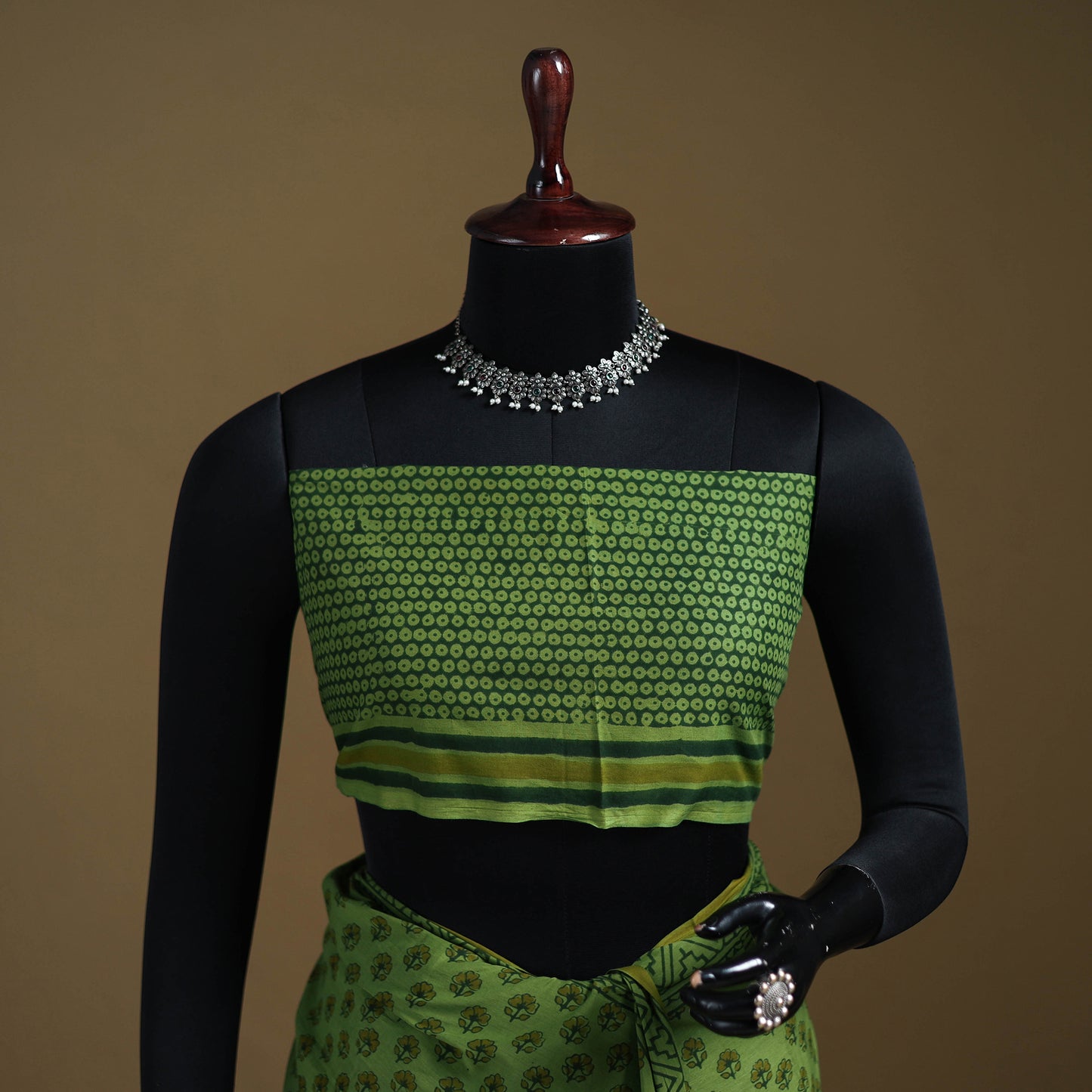 Green - Gamthi Hand Block Print Pure Mul Cotton Saree with Blouse Piece 60