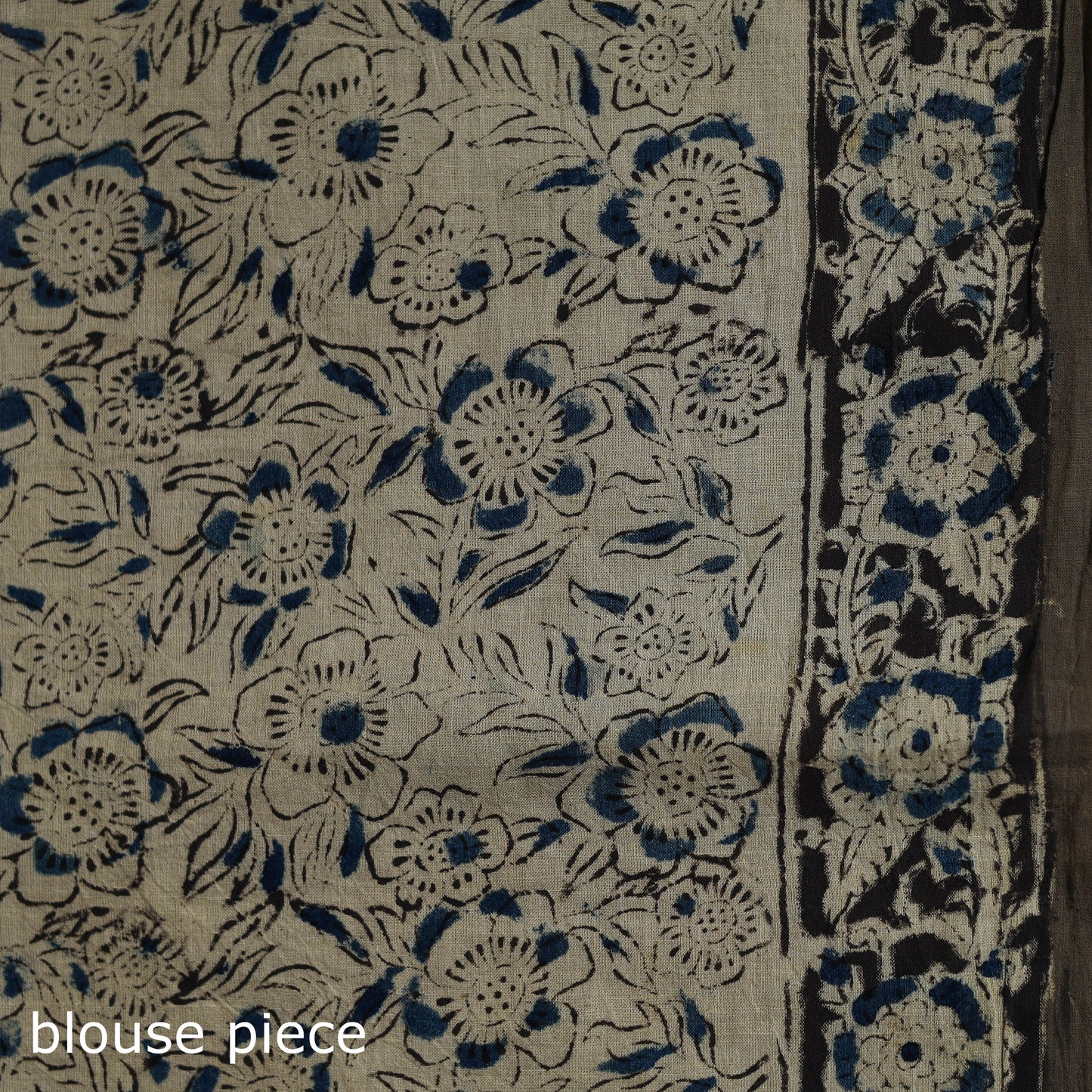 Pedana Hand Block Print Natural Dyed Cotton Kalamkari Saree 26