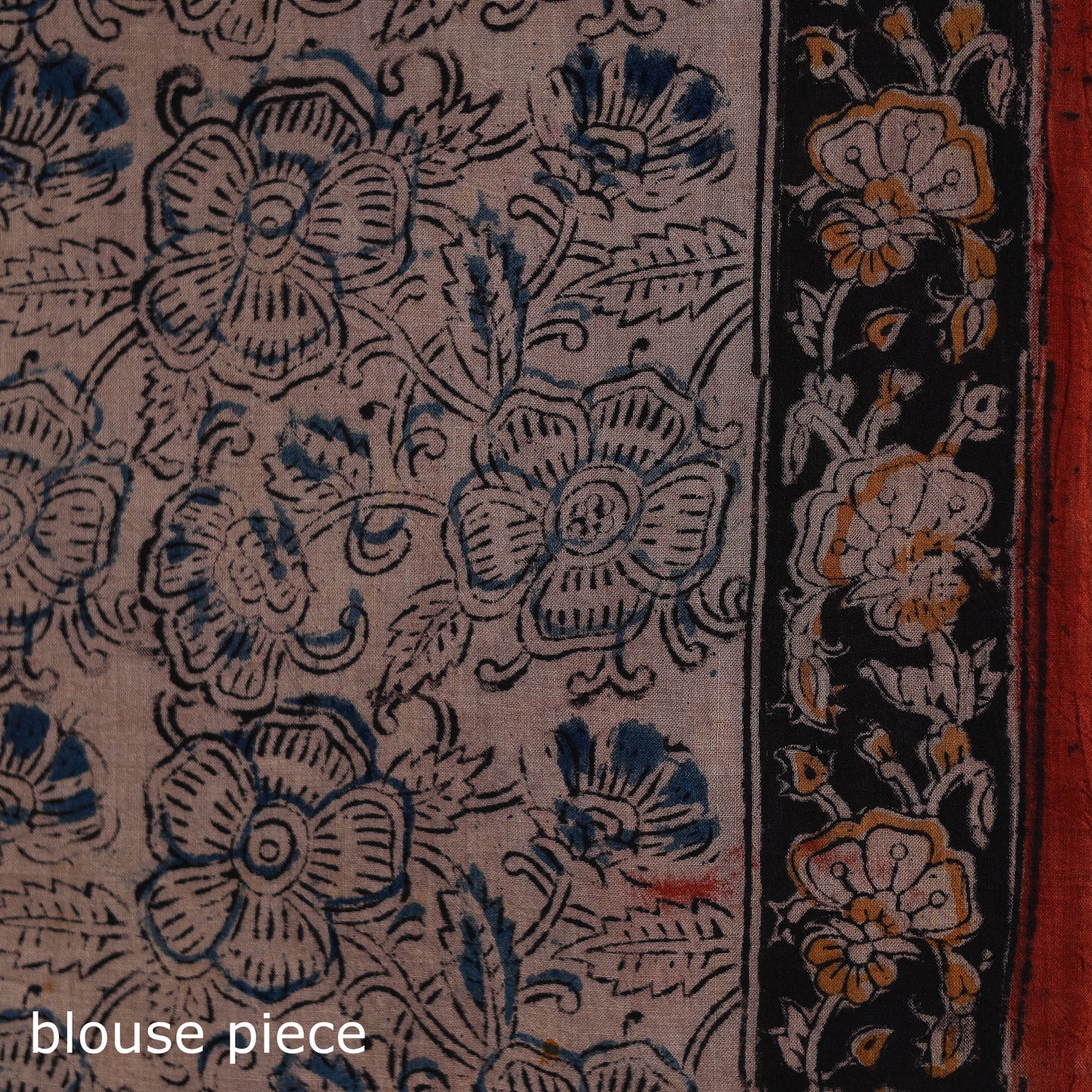 Pedana Hand Block Print Natural Dyed Cotton Kalamkari Saree 27