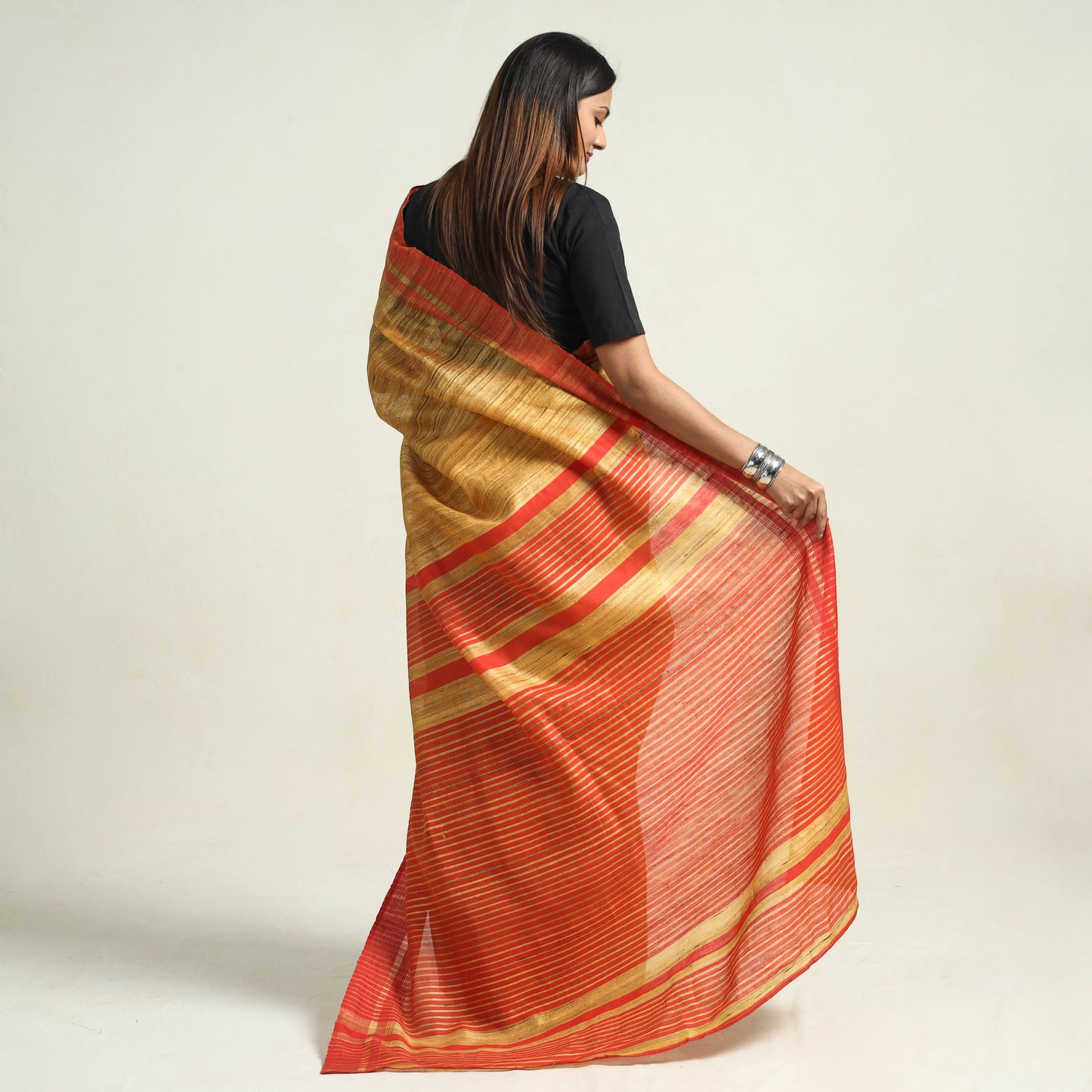 Bhagalpuri Handwoven Pure Desi Ghicha Silk Saree