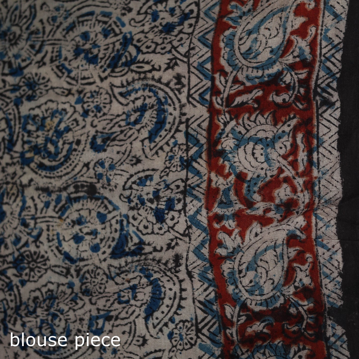 Pedana Hand Block Print Natural Dyed Cotton Kalamkari Saree 32