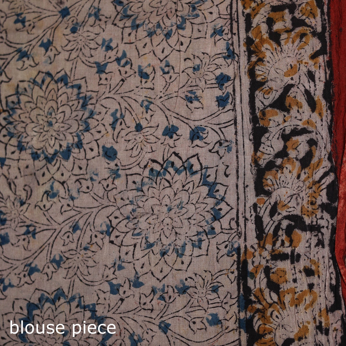 Pedana Hand Block Print Natural Dyed Cotton Kalamkari Saree 69