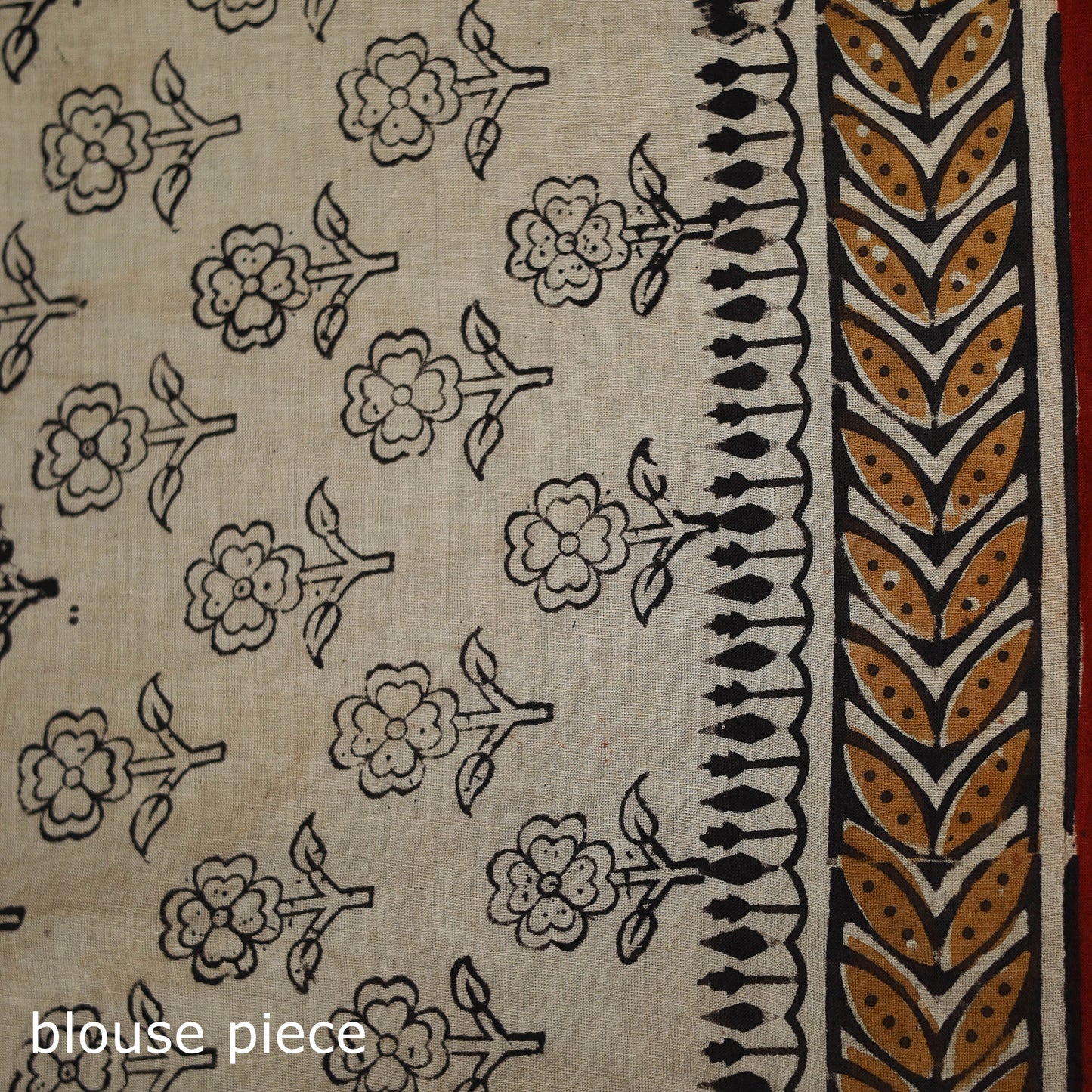Pedana Hand Block Print Natural Dyed Cotton Kalamkari Saree 40