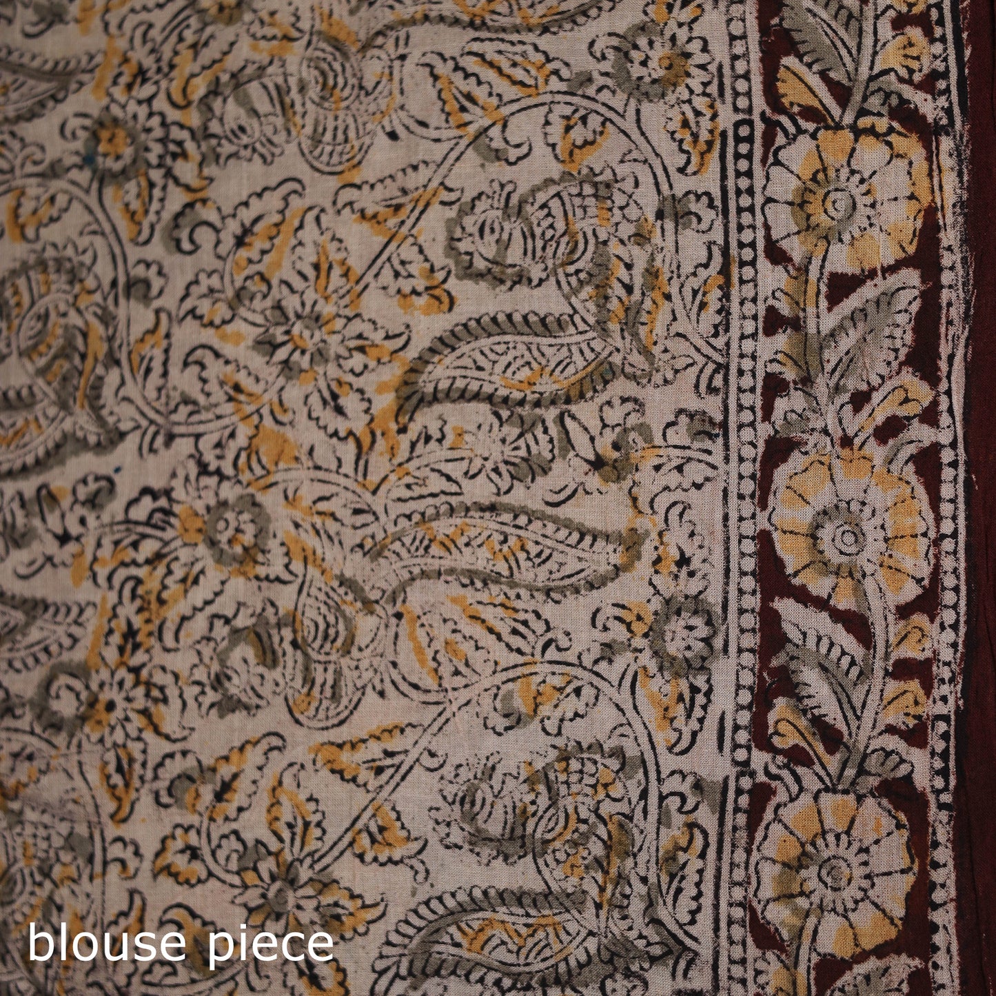 Pedana Hand Block Print Natural Dyed Cotton Kalamkari Saree 42