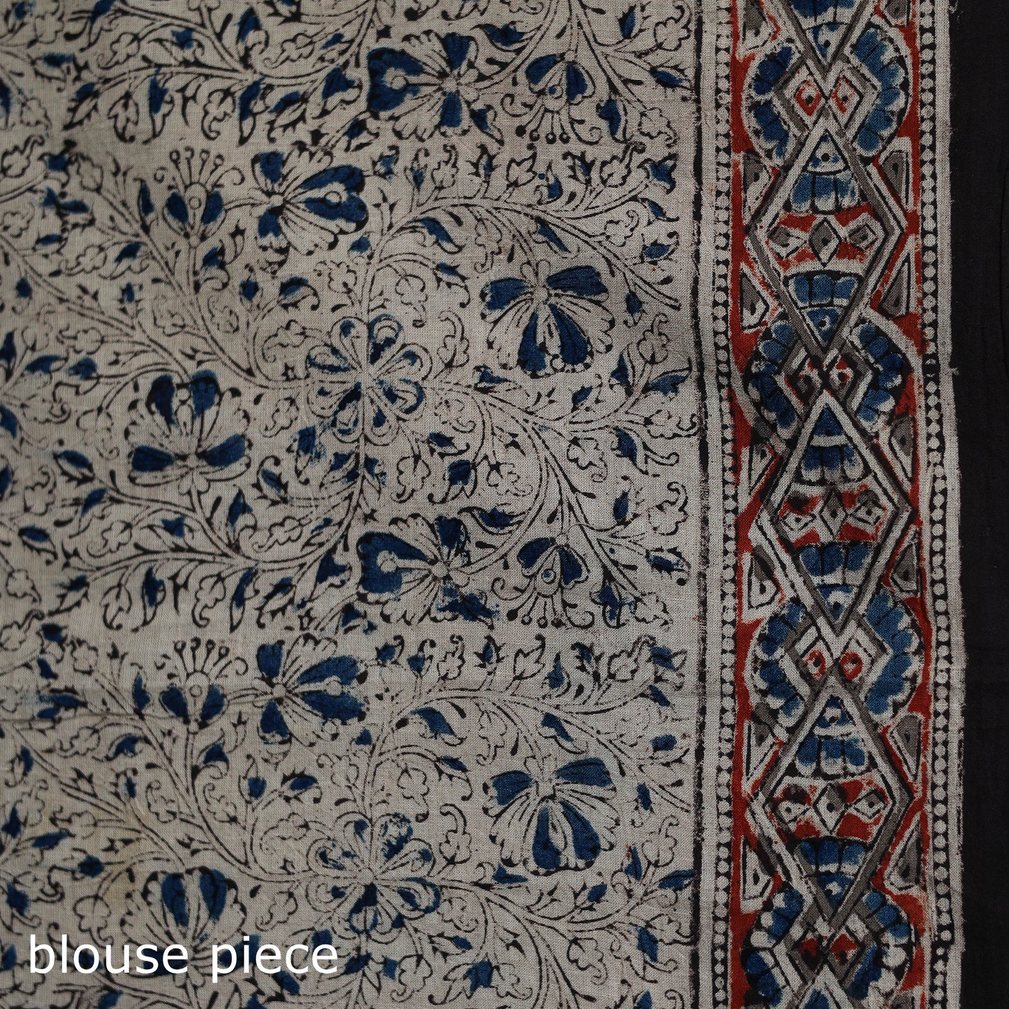 Pedana Hand Block Print Natural Dyed Cotton Kalamkari Saree 44