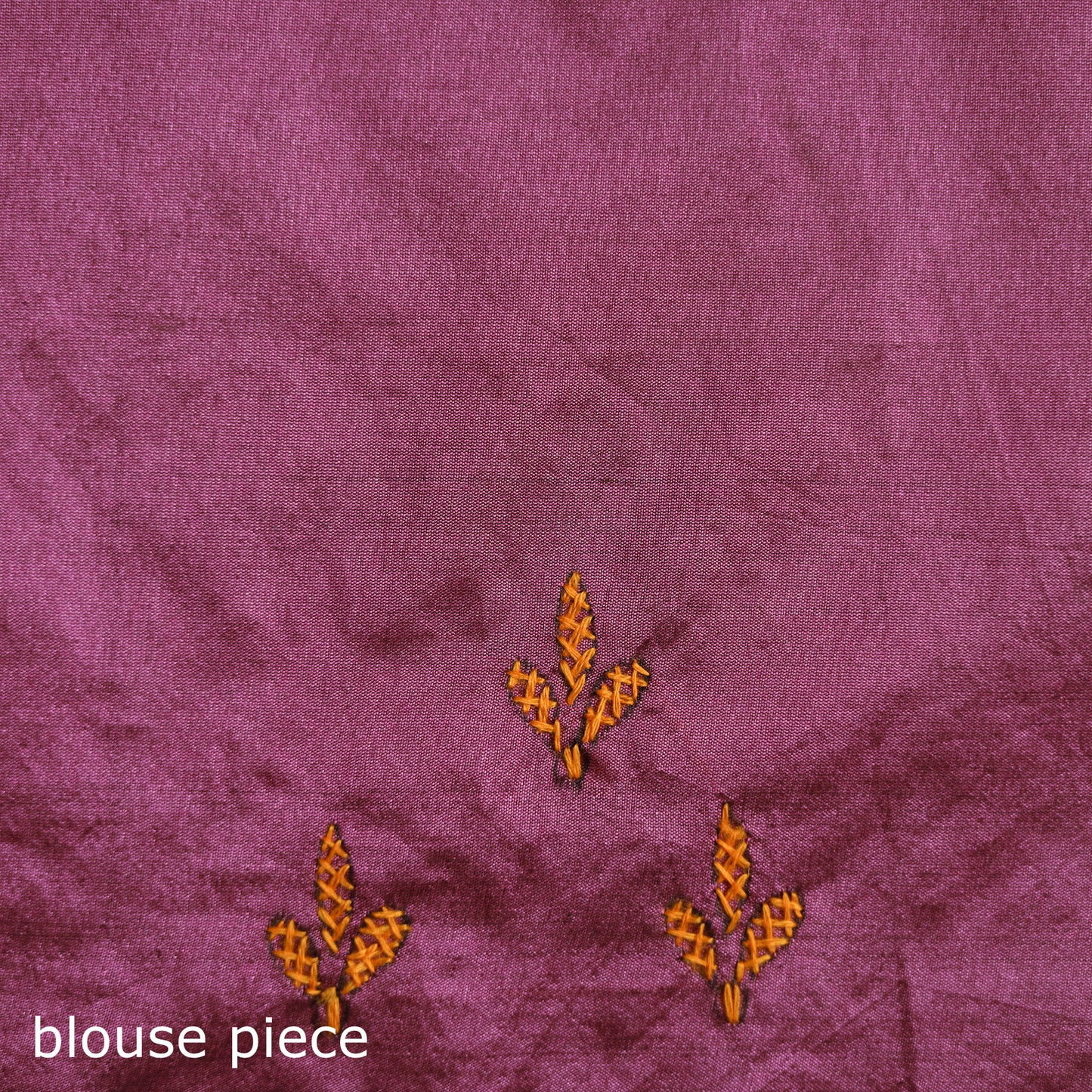 Purple - Bengal Nakshi Kantha Hand Embroidered Silk Saree 15