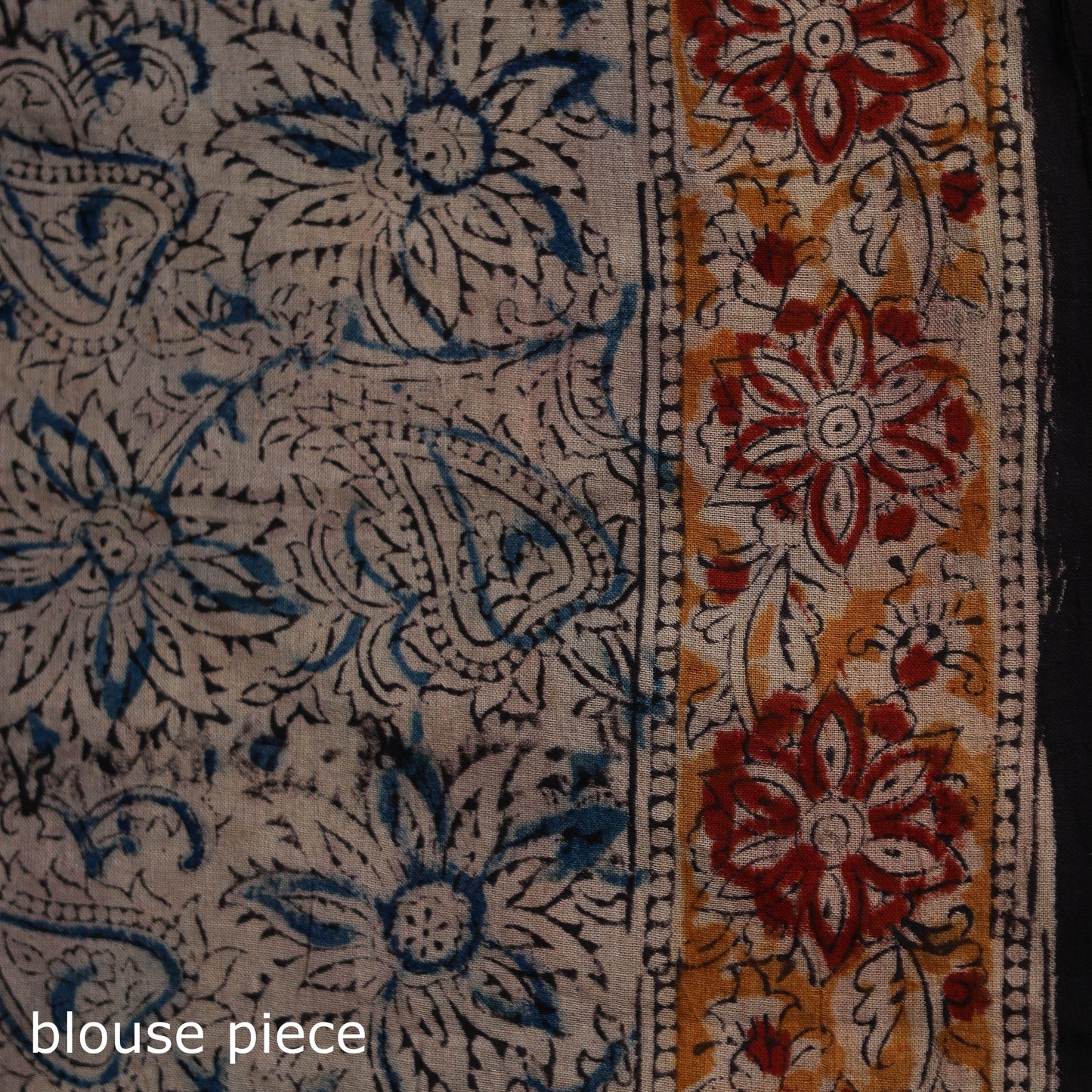 Pedana Hand Block Print Natural Dyed Cotton Kalamkari Saree 45