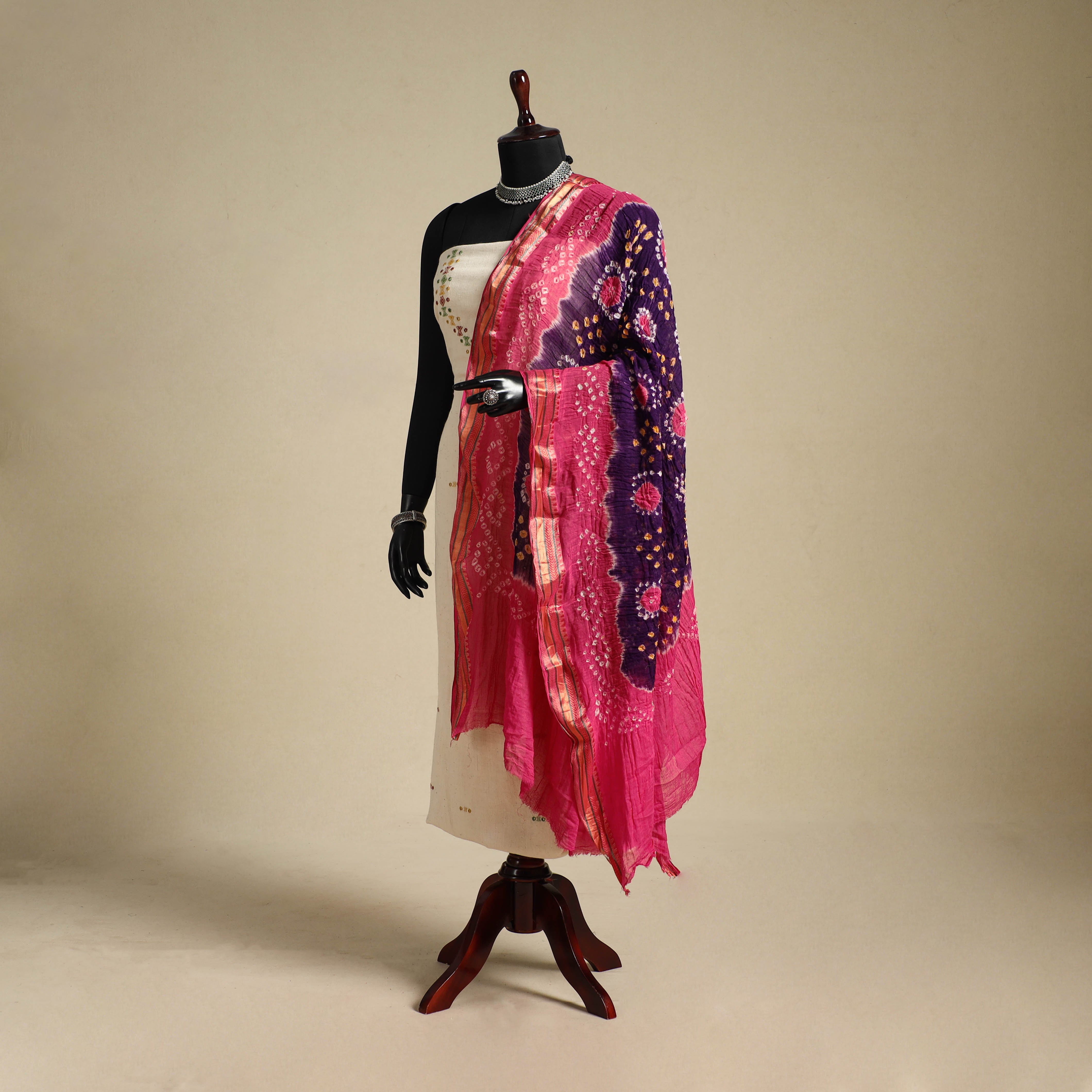 Green - Kutch Bandhani Tie-Dye Mul Cotton Dupatta 27