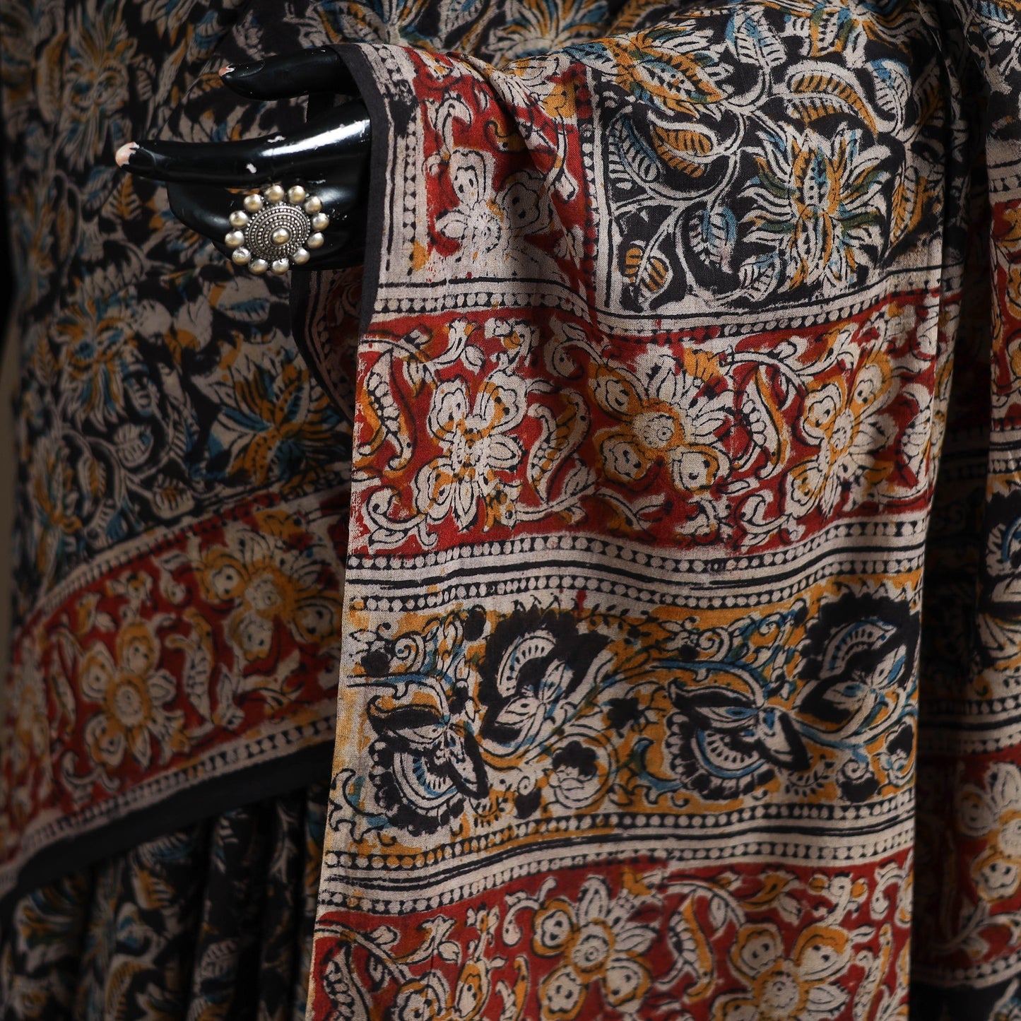 Pedana Hand Block Print Natural Dyed Cotton Kalamkari Saree 51
