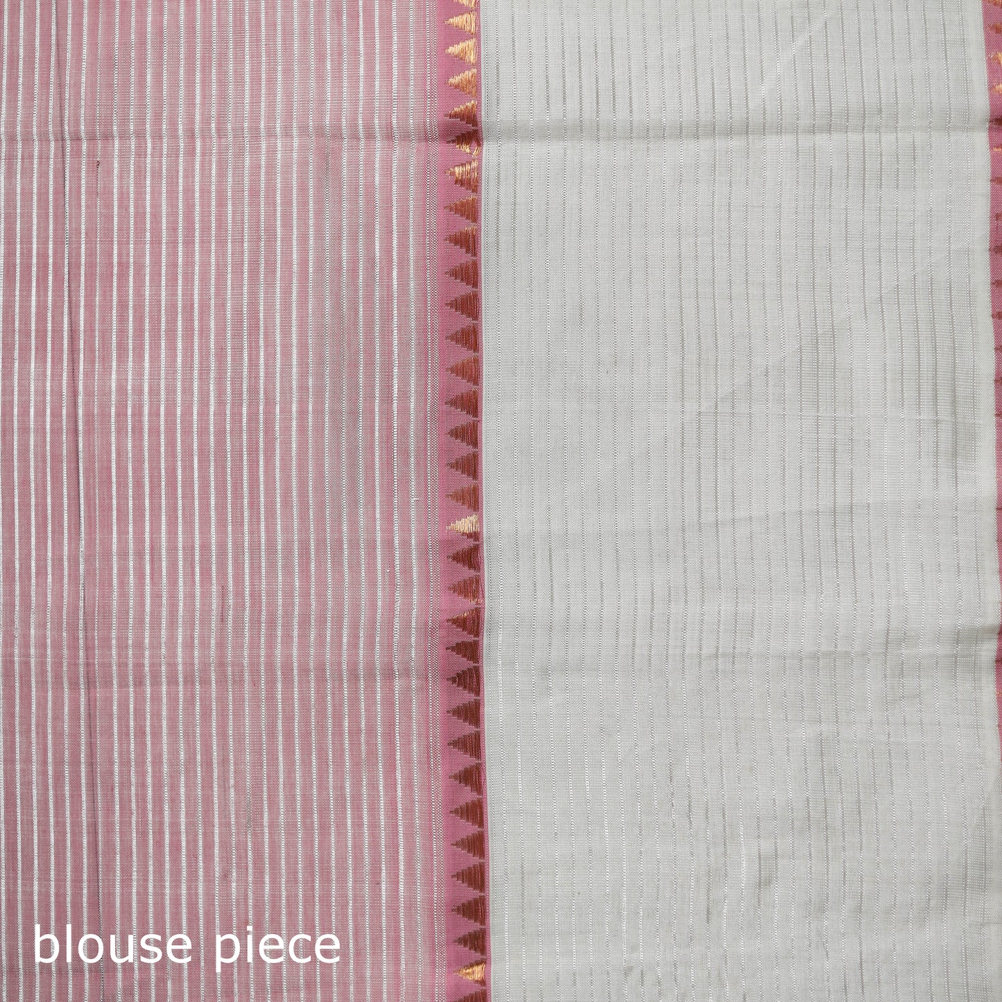 Pink - Pure Handwoven Mangalagiri Silk Cotton Pattu Saree with Zari Border 02