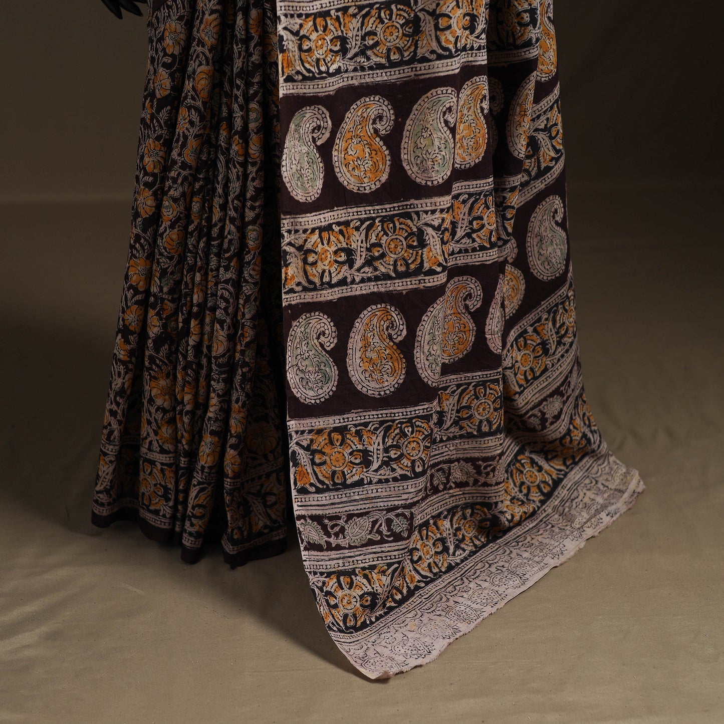 Pedana Hand Block Print Natural Dyed Cotton Kalamkari Saree 52