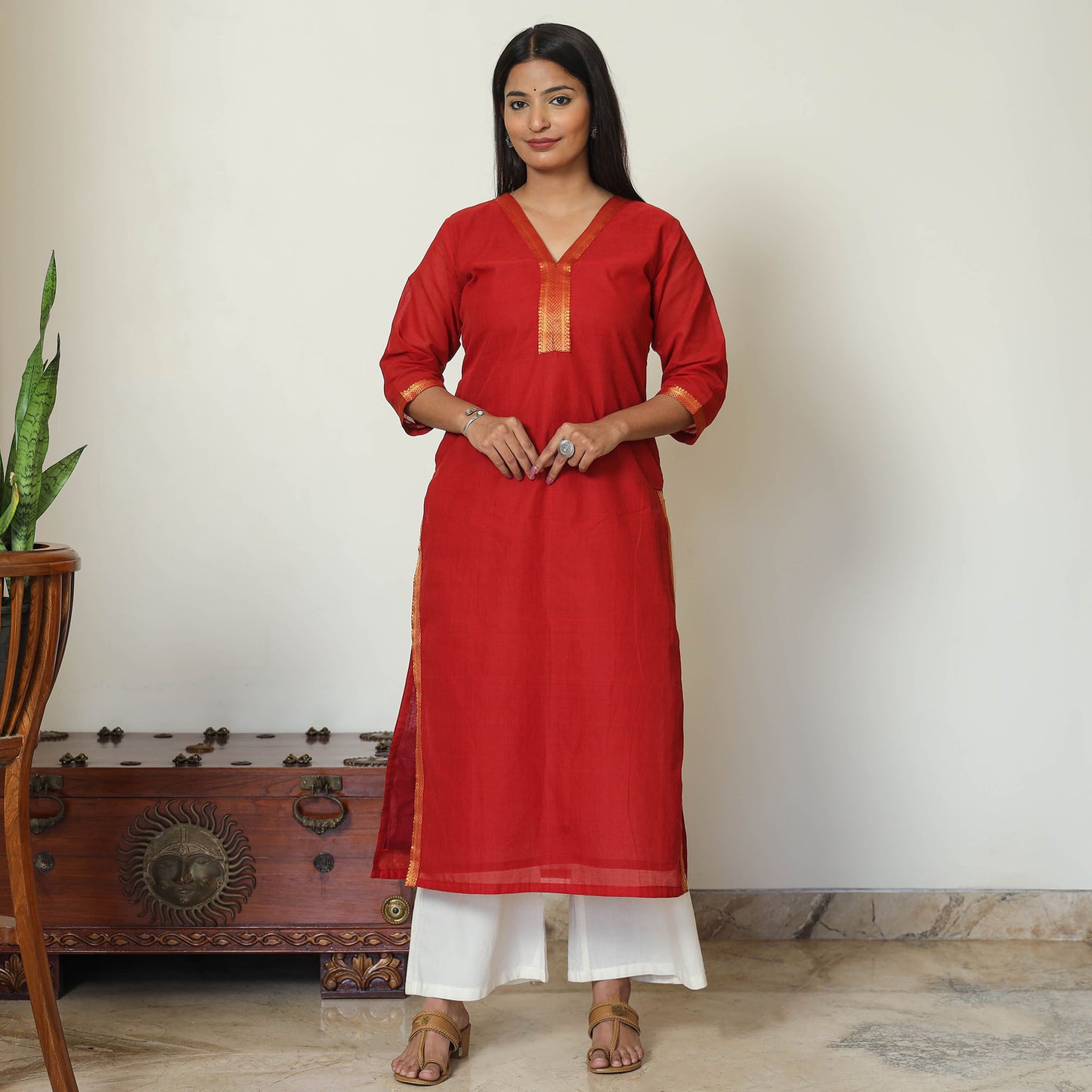 Mangalagiri Handloom Cotton Straight Kurta 09