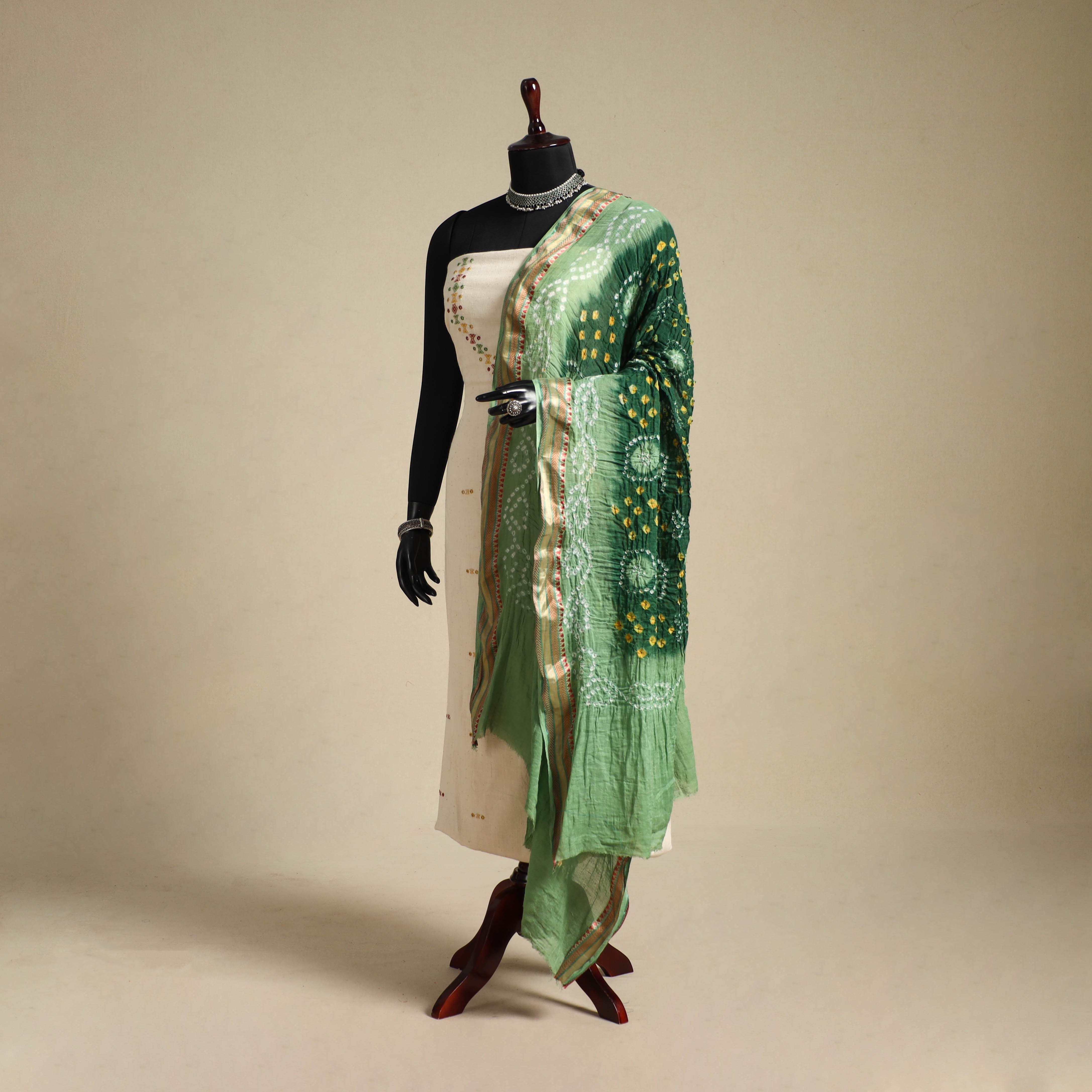 Pink - Kutch Tie-Dye Pure Mul Cotton Bandhani Dupatta 43