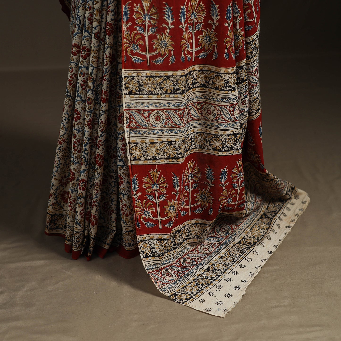 Pedana Hand Block Print Natural Dyed Cotton Kalamkari Saree 55