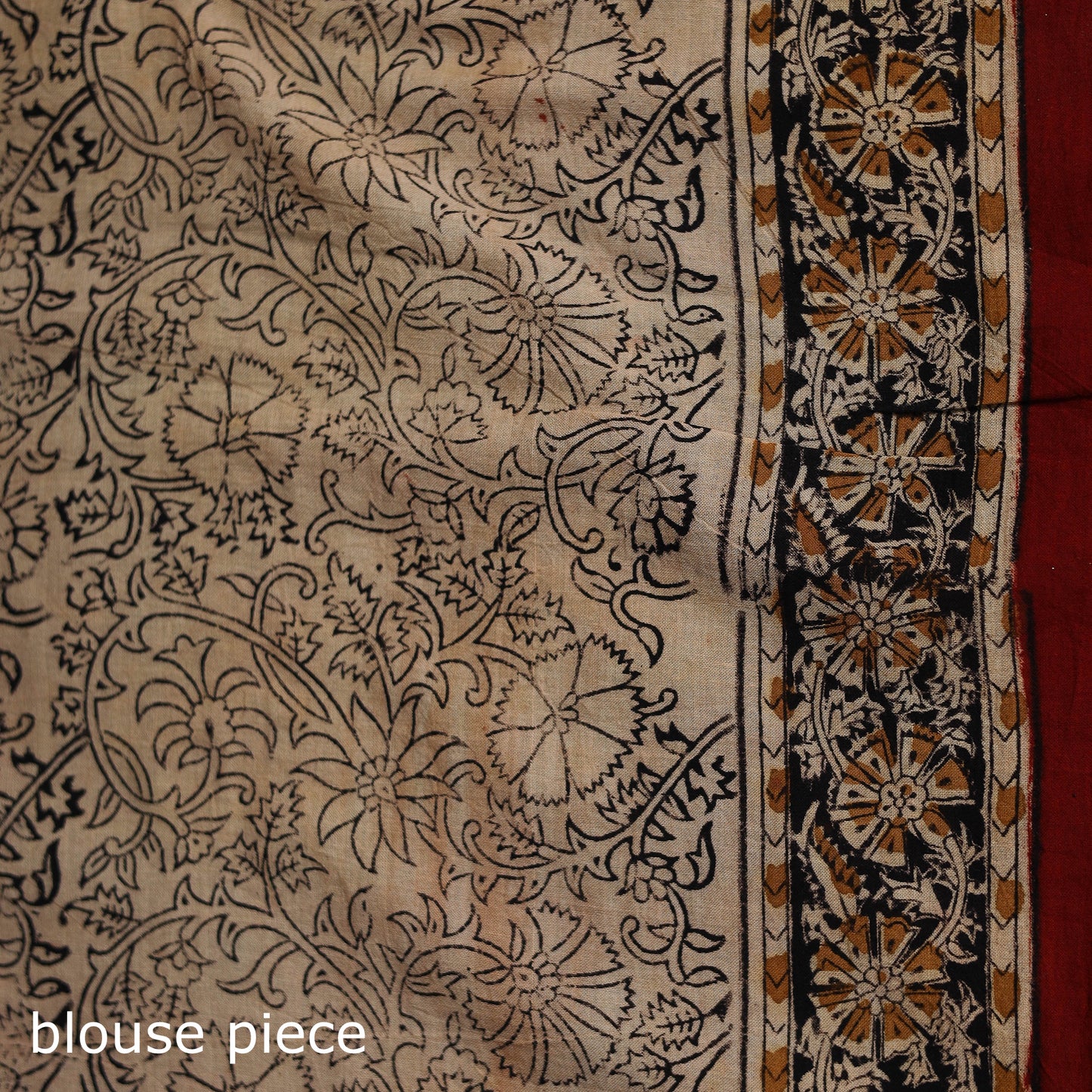 Pedana Hand Block Print Natural Dyed Cotton Kalamkari Saree 56