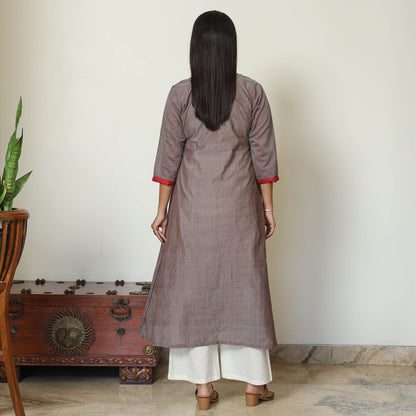 Mangalagiri Handloom Cotton A-Line Kurta with Mashru Patchwork 02