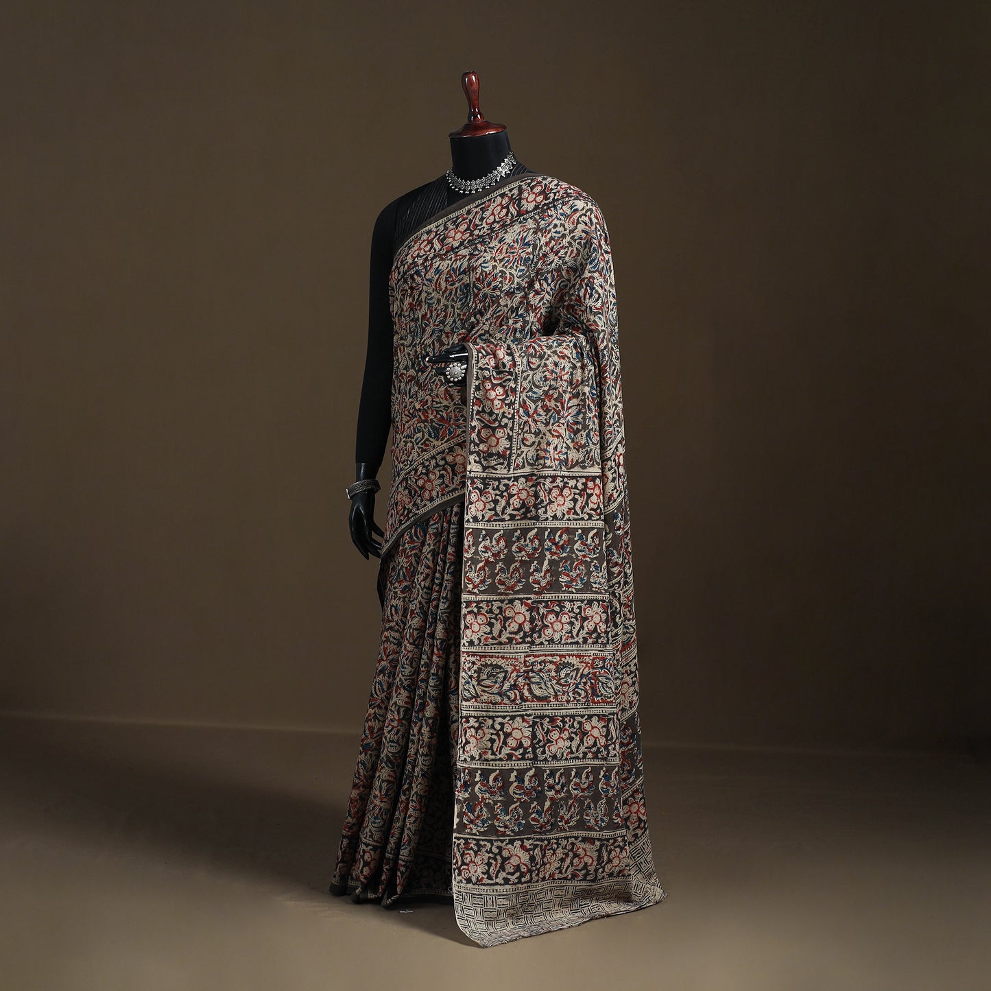 Pedana Hand Block Print Natural Dyed Cotton Kalamkari Saree 62