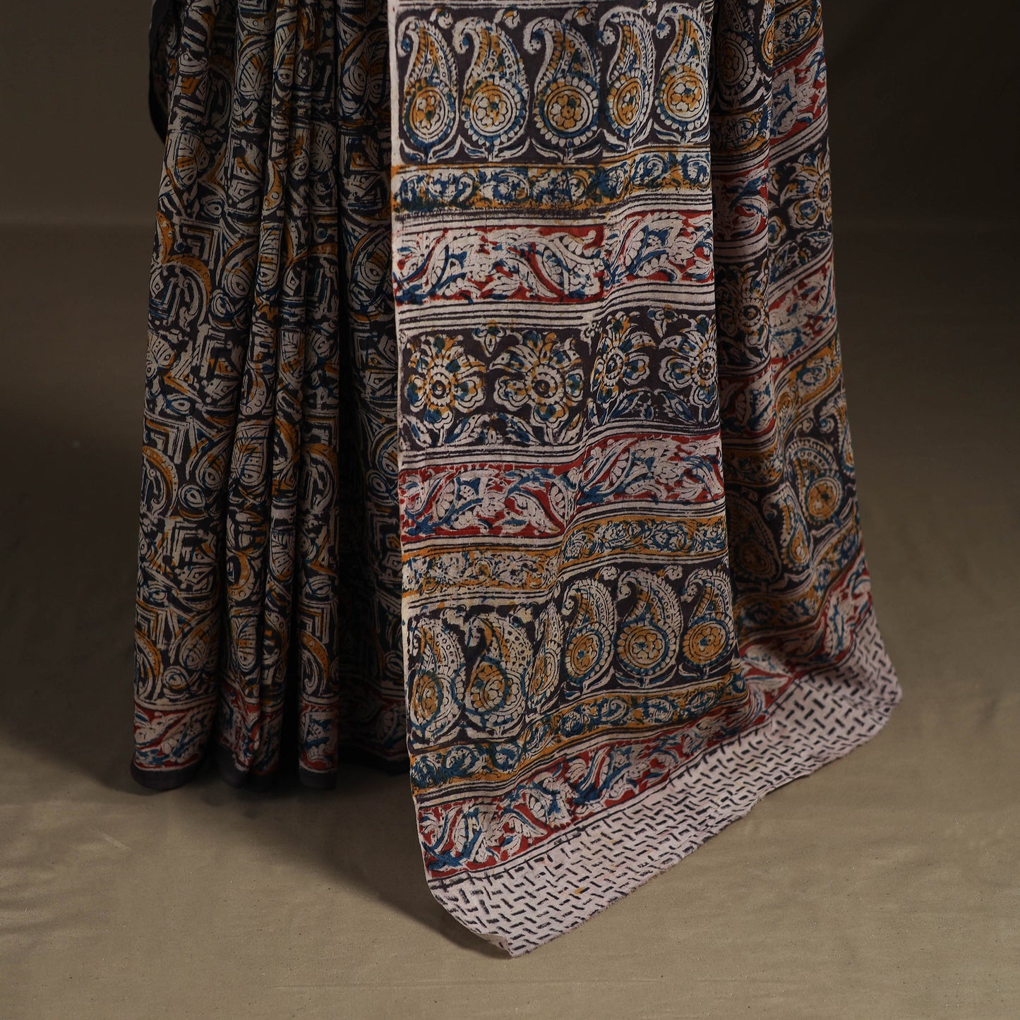 Pedana Hand Block Print Natural Dyed Cotton Kalamkari Saree 63