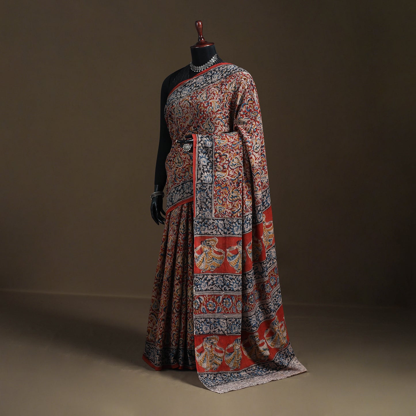 Pedana Hand Block Print Natural Dyed Cotton Kalamkari Saree 65