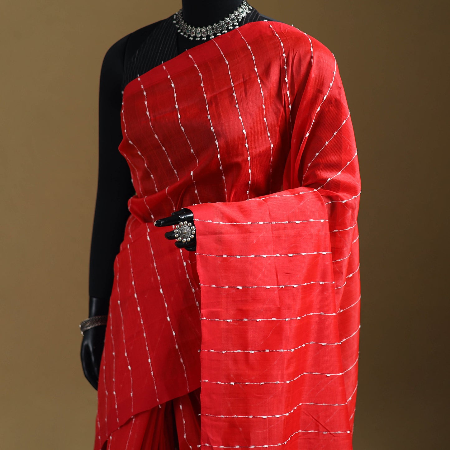 Pure Handwoven Mangalagiri Silk Cotton Pattu Saree 17