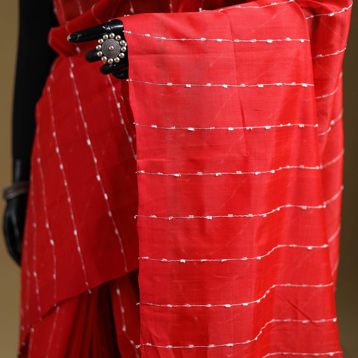 Pure Handwoven Mangalagiri Silk Cotton Pattu Saree 17