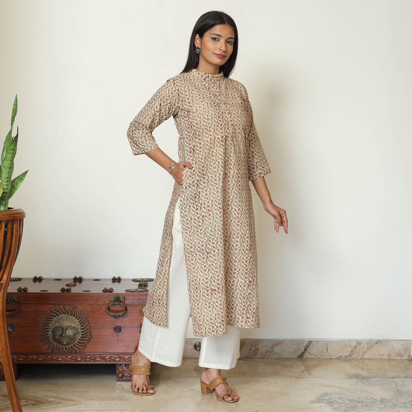 Kalamkari Hand Block Printed kurta