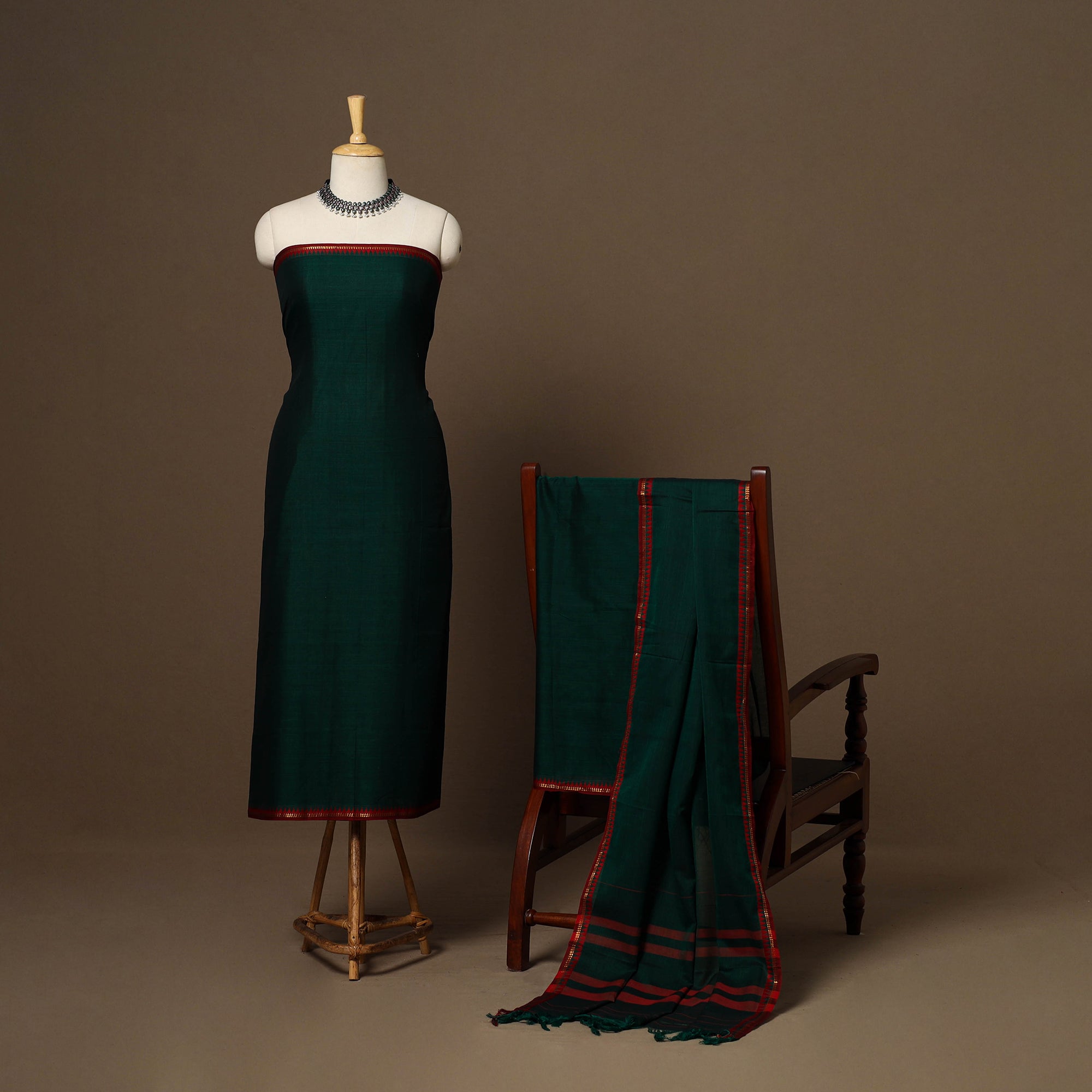 Dharwad Cotton 3pc Unstitched Dress Material Suit Set 57