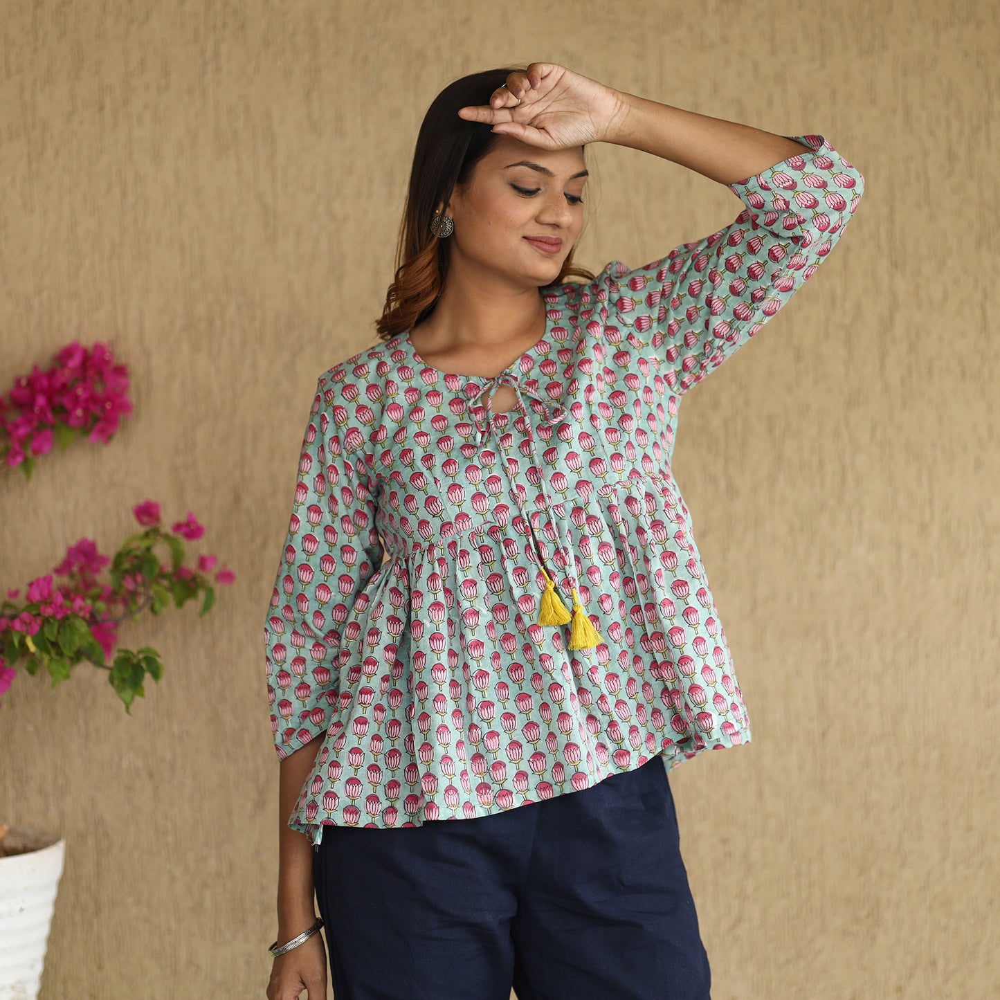 sanganeri crop top