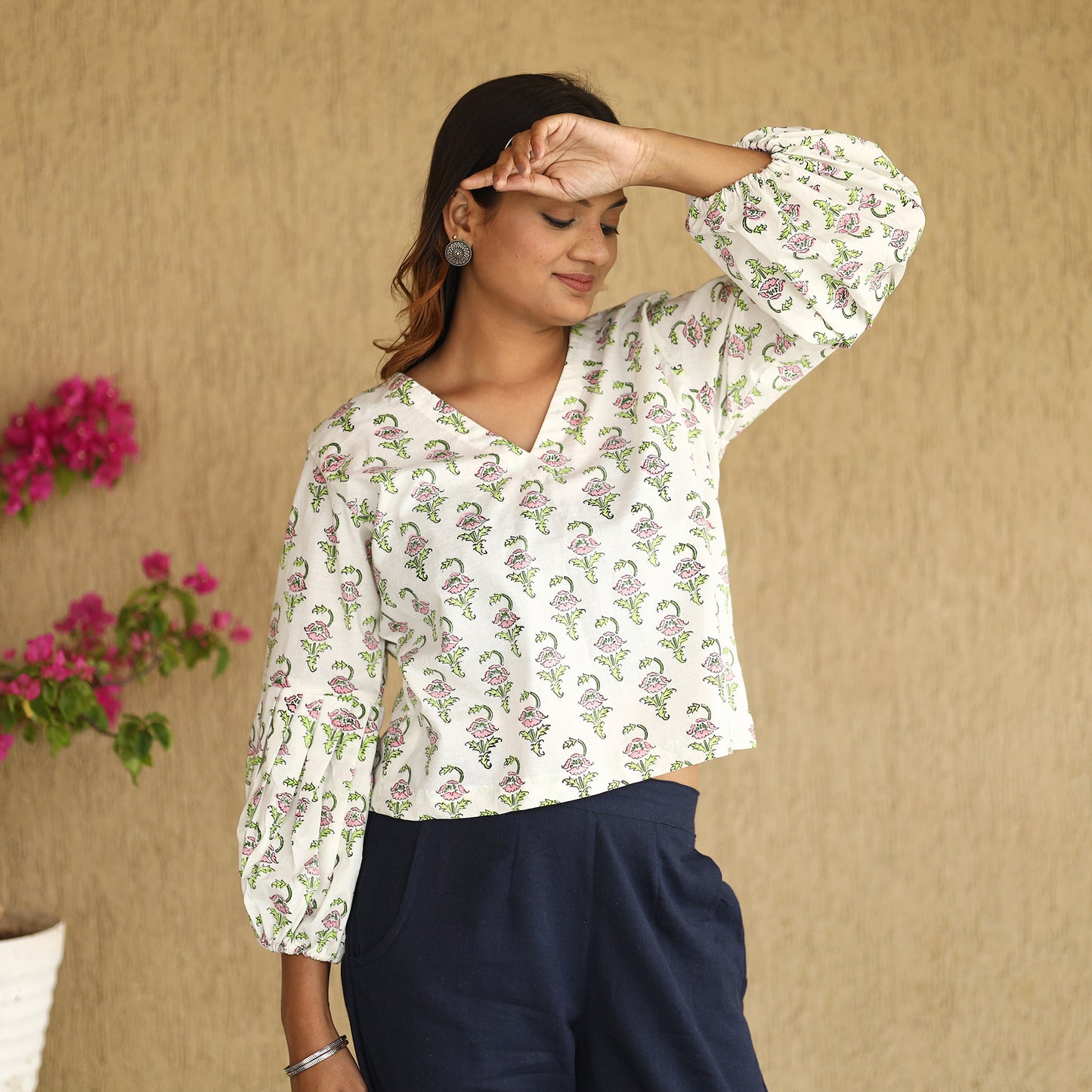 sanganeri crop top