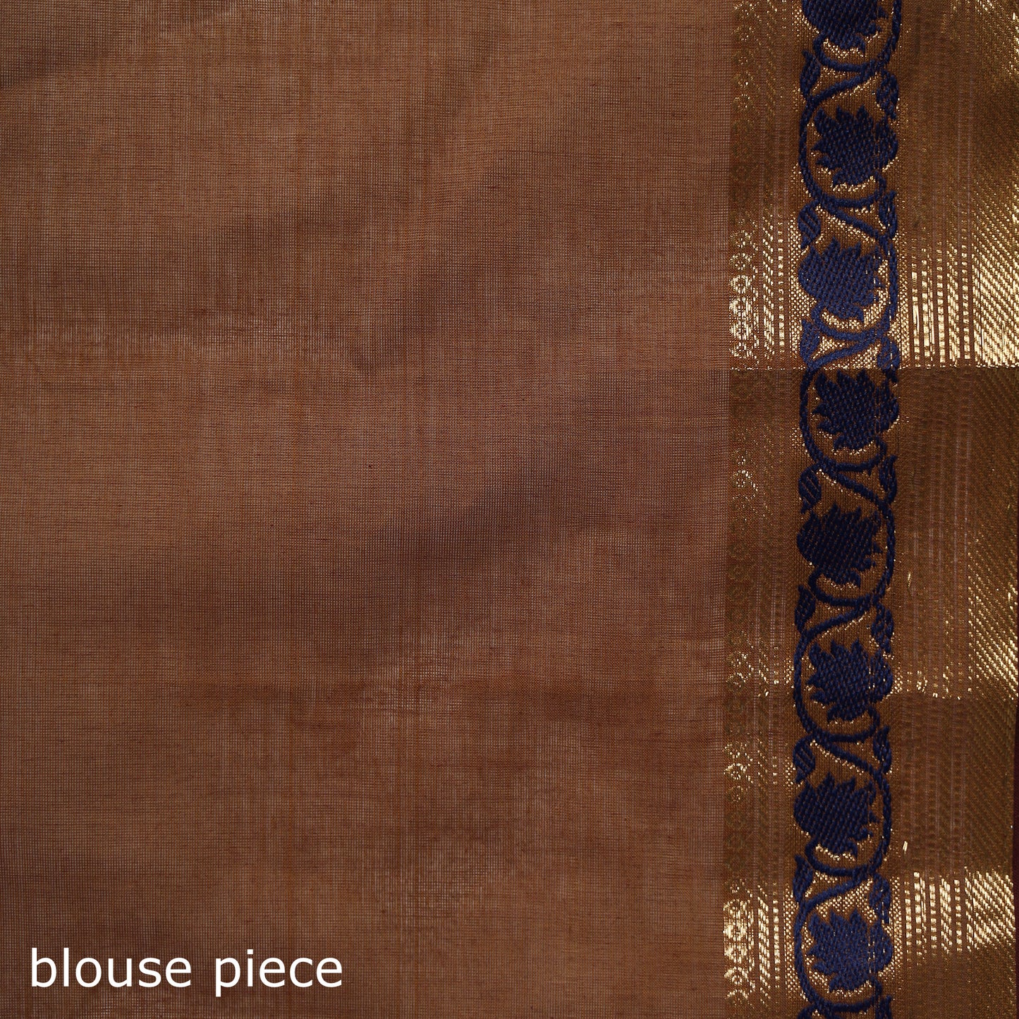 Brown - Kanchipuram Buti Cotton Saree with Border 09