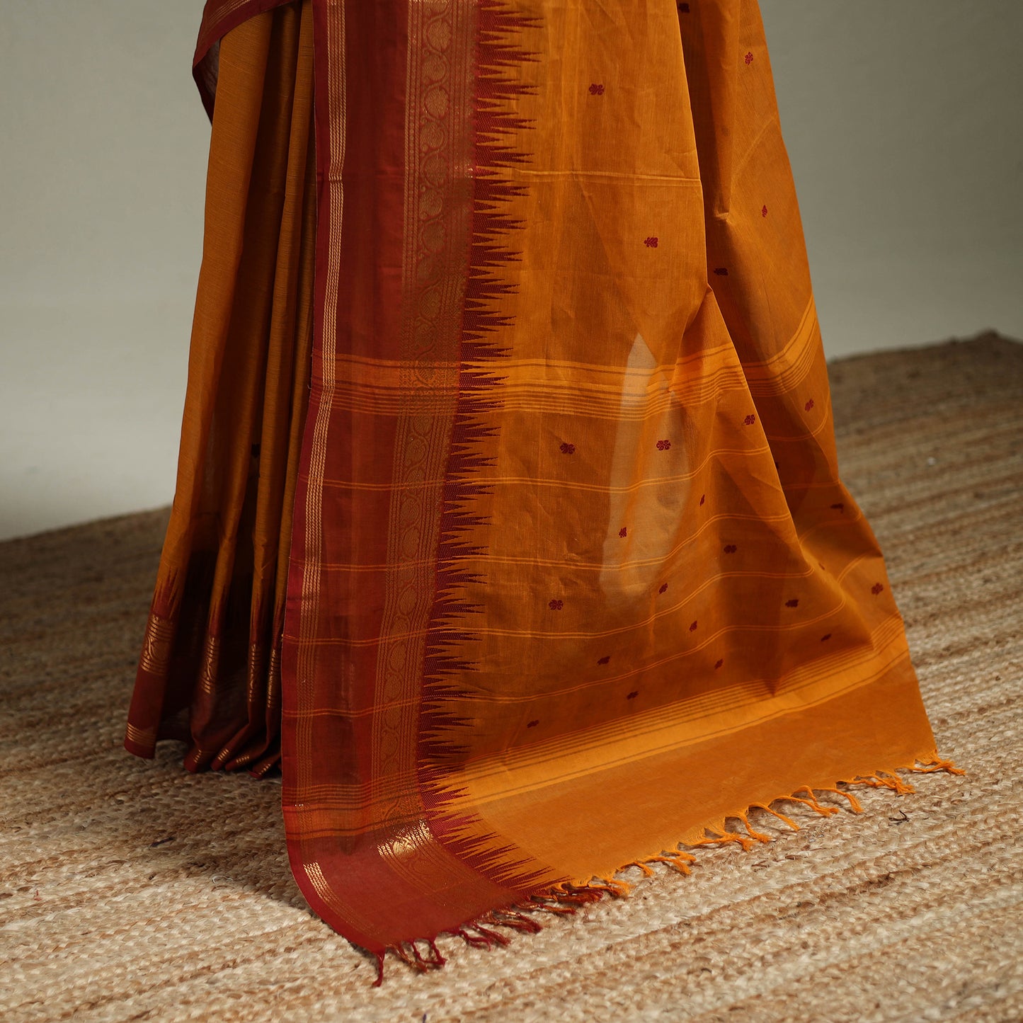 Yellow - Kanchipuram Buti Cotton Saree with Border 39