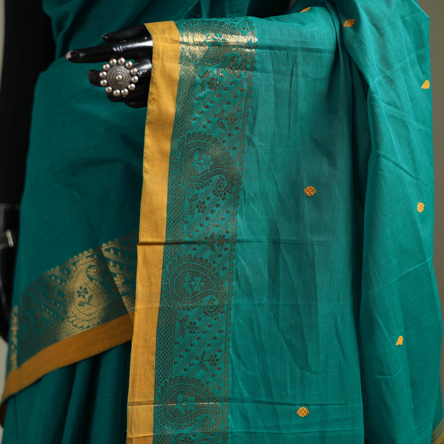 Green - Kanchipuram Buti Cotton Saree with Border 65