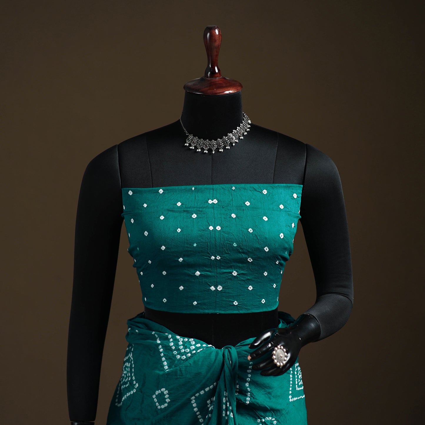Green - Kutch Tie-Dye Pure Mul Cotton Rai Bandhani Saree with Blouse Piece 22