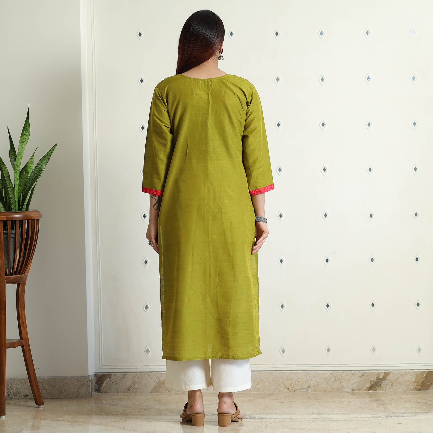 plain silk kurta