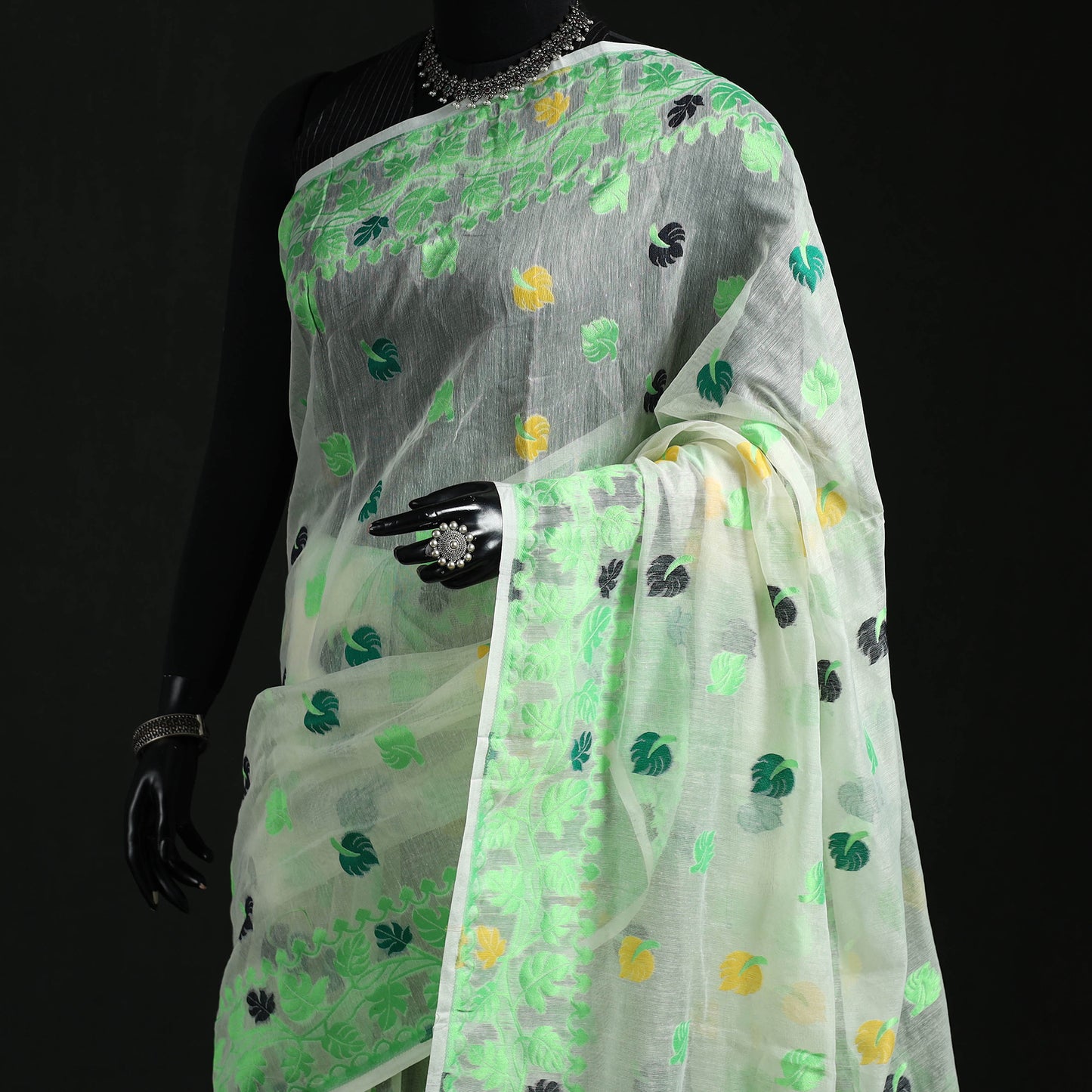 Silk Cotton Dhakai Jamdani Saree 01