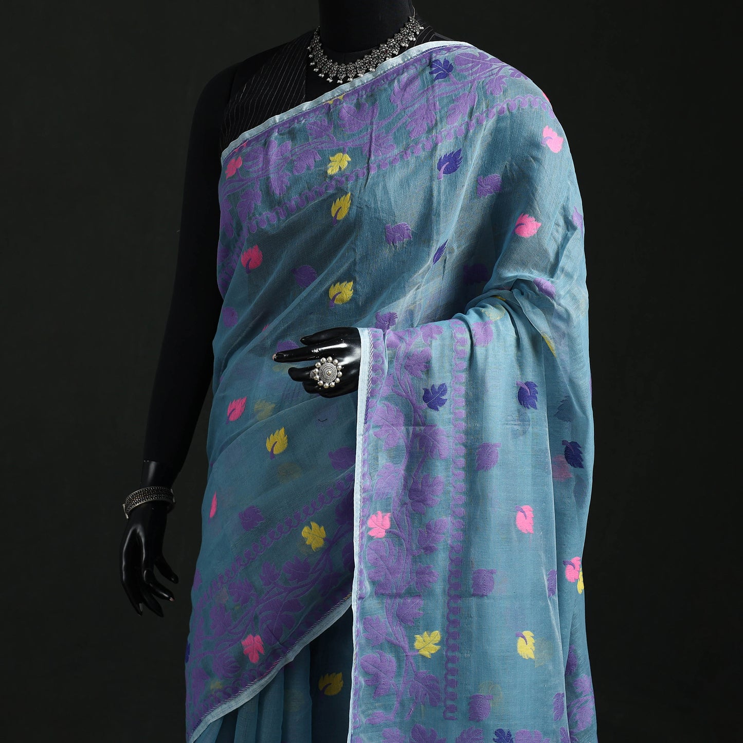 Silk Cotton Dhakai Jamdani Saree 02