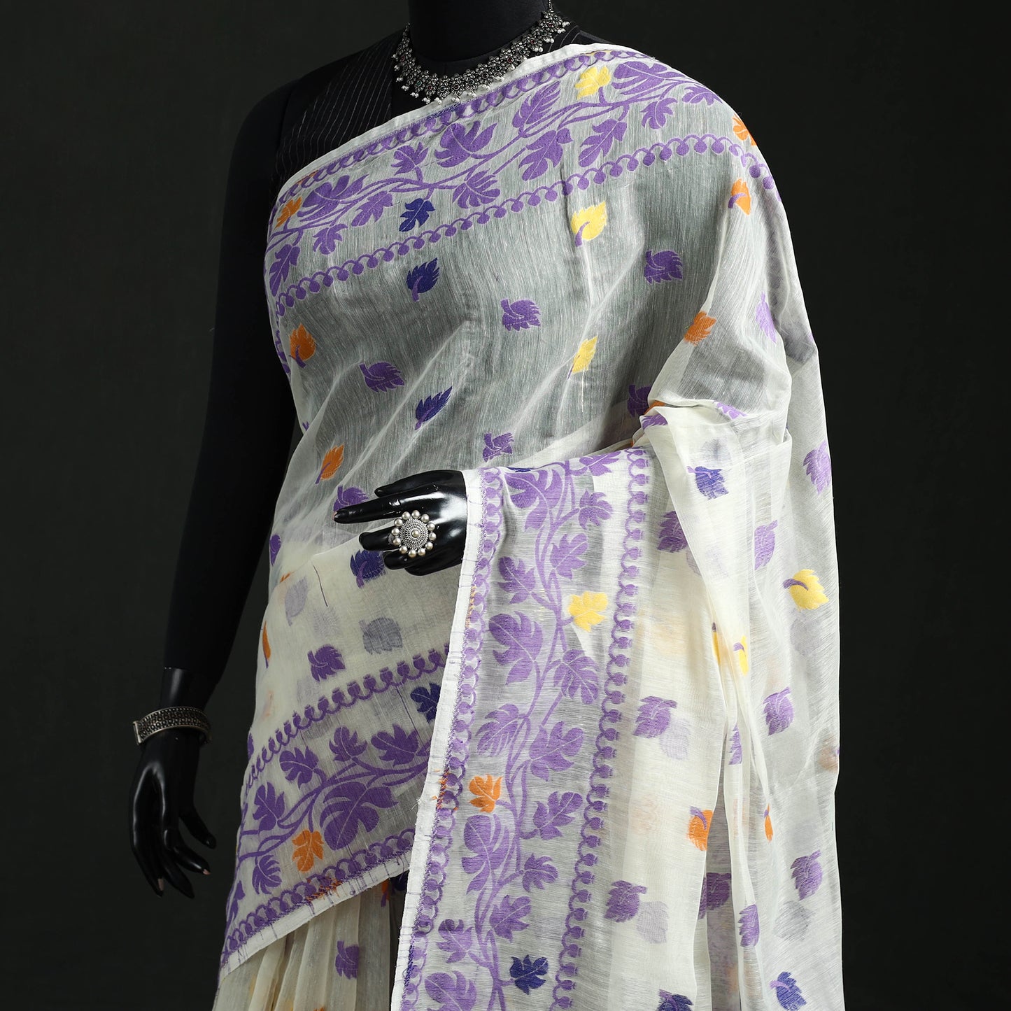 Silk Cotton Dhakai Jamdani Saree 07