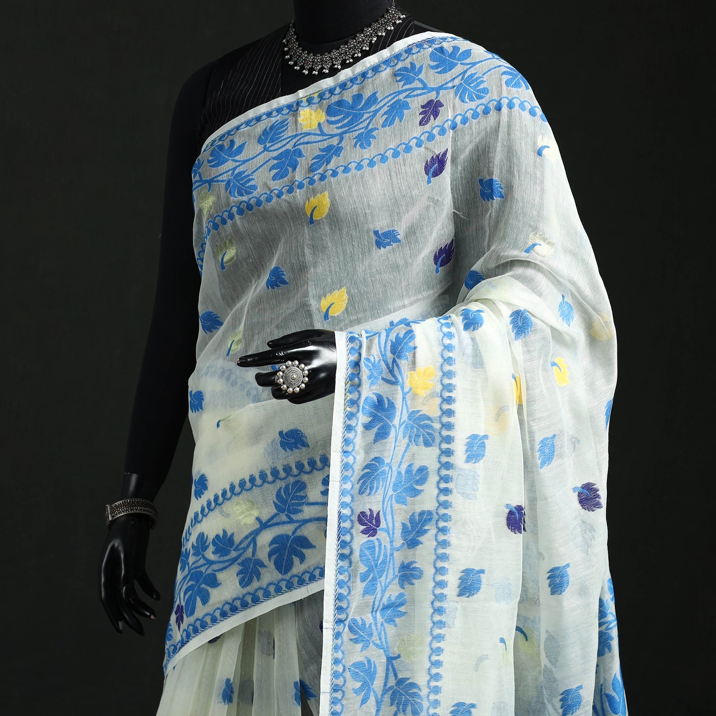 Silk Cotton Dhakai Jamdani Saree 08