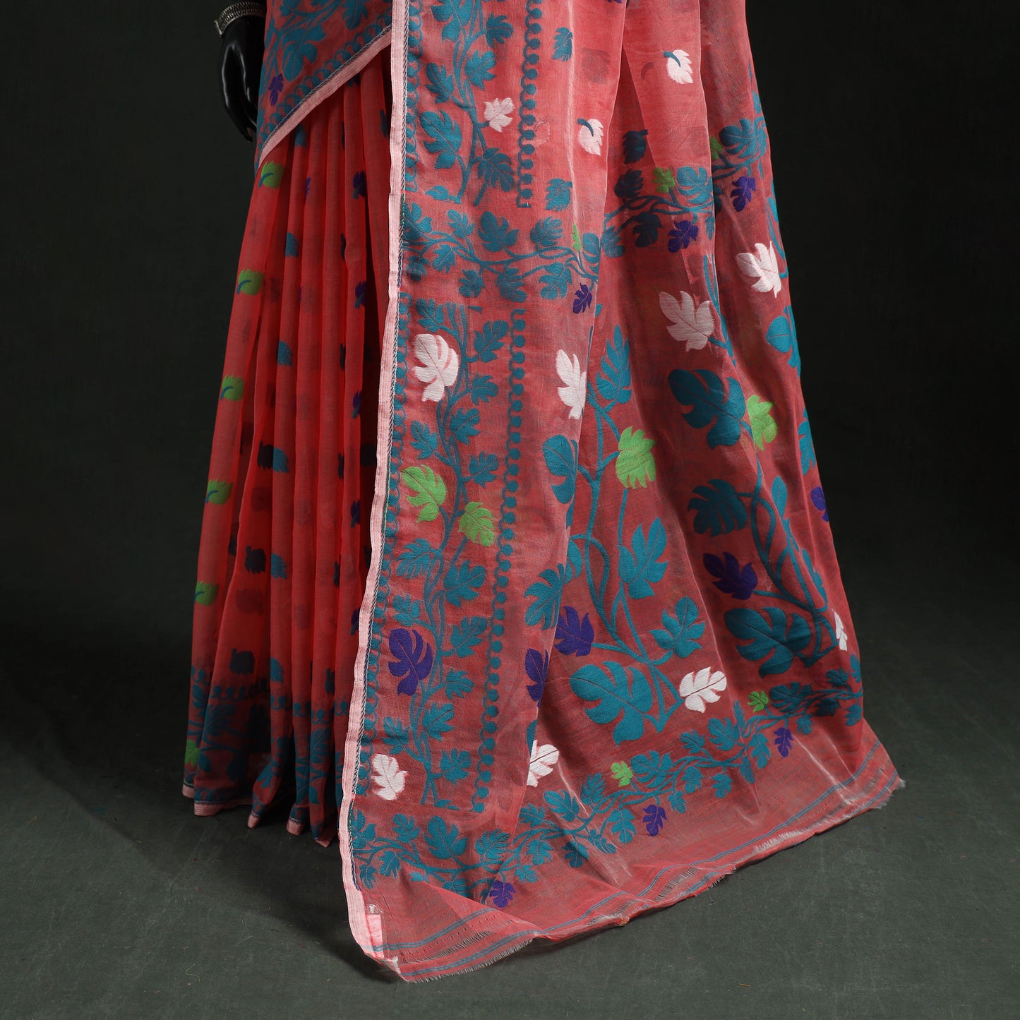 Silk Cotton Dhakai Jamdani Saree 10