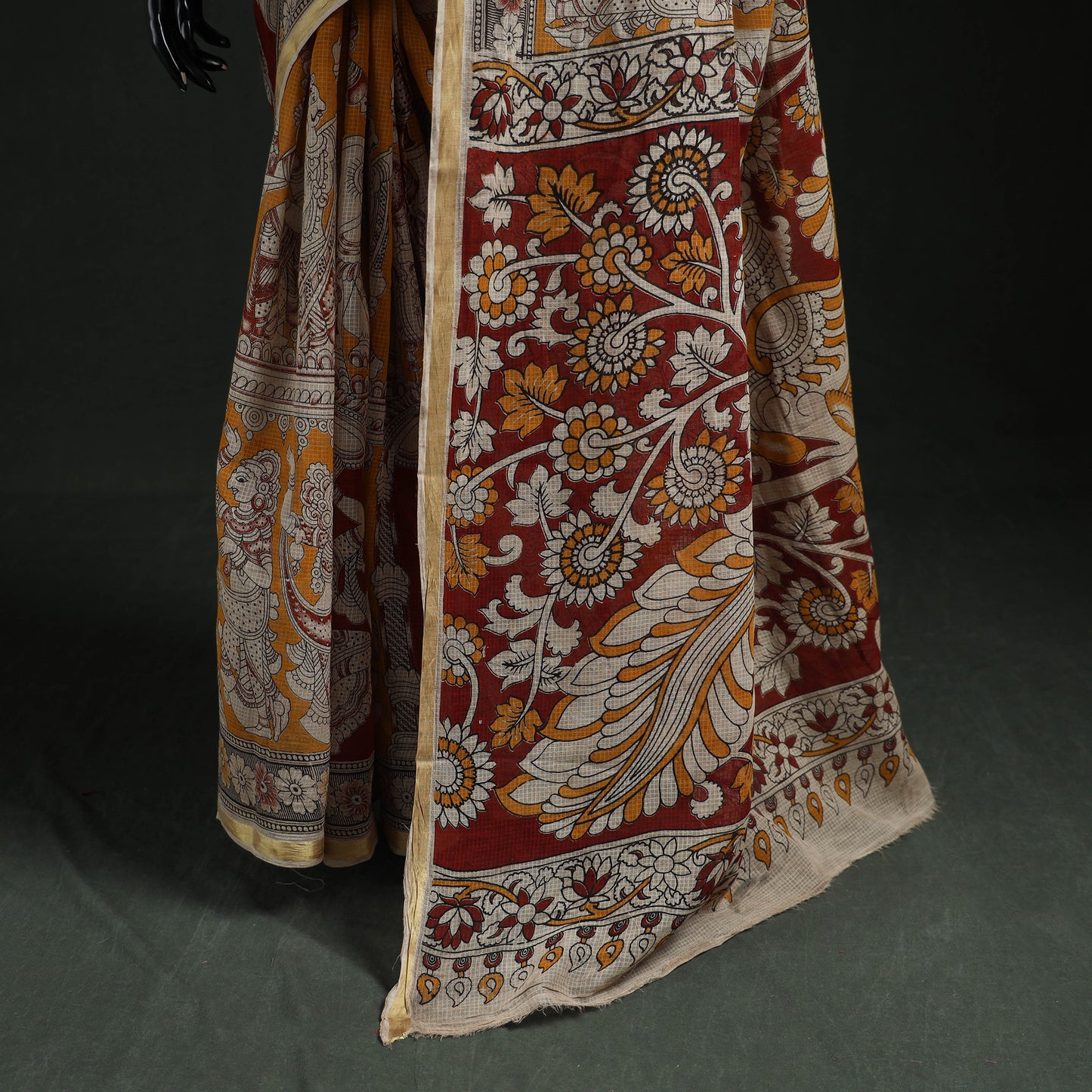Kota Doria Cotton Printed Kalamkari Saree 06