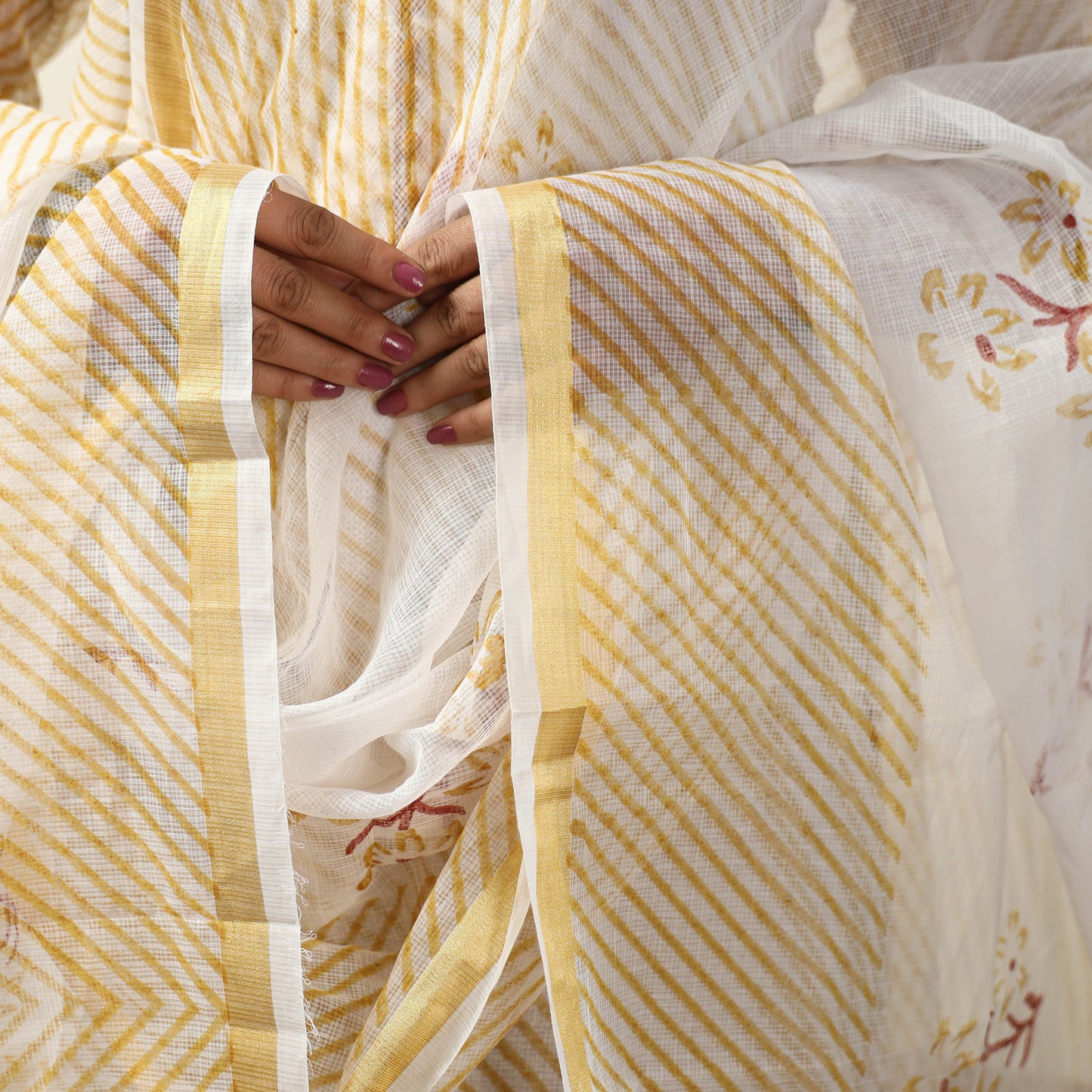 Buy Leheriya Printed Kota Doria Kurta with Palazzo & Dupatta Set 16 Online at iTokri.com