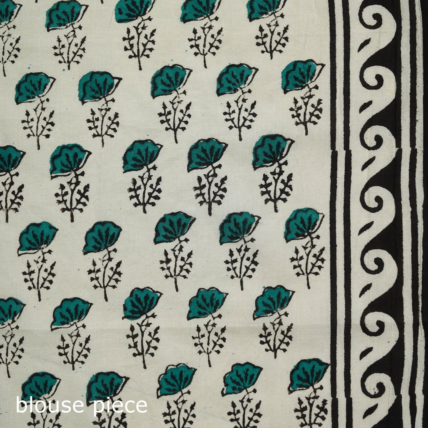 Black - Bagru Hand Block Print Kota Doria Cotton Saree 24