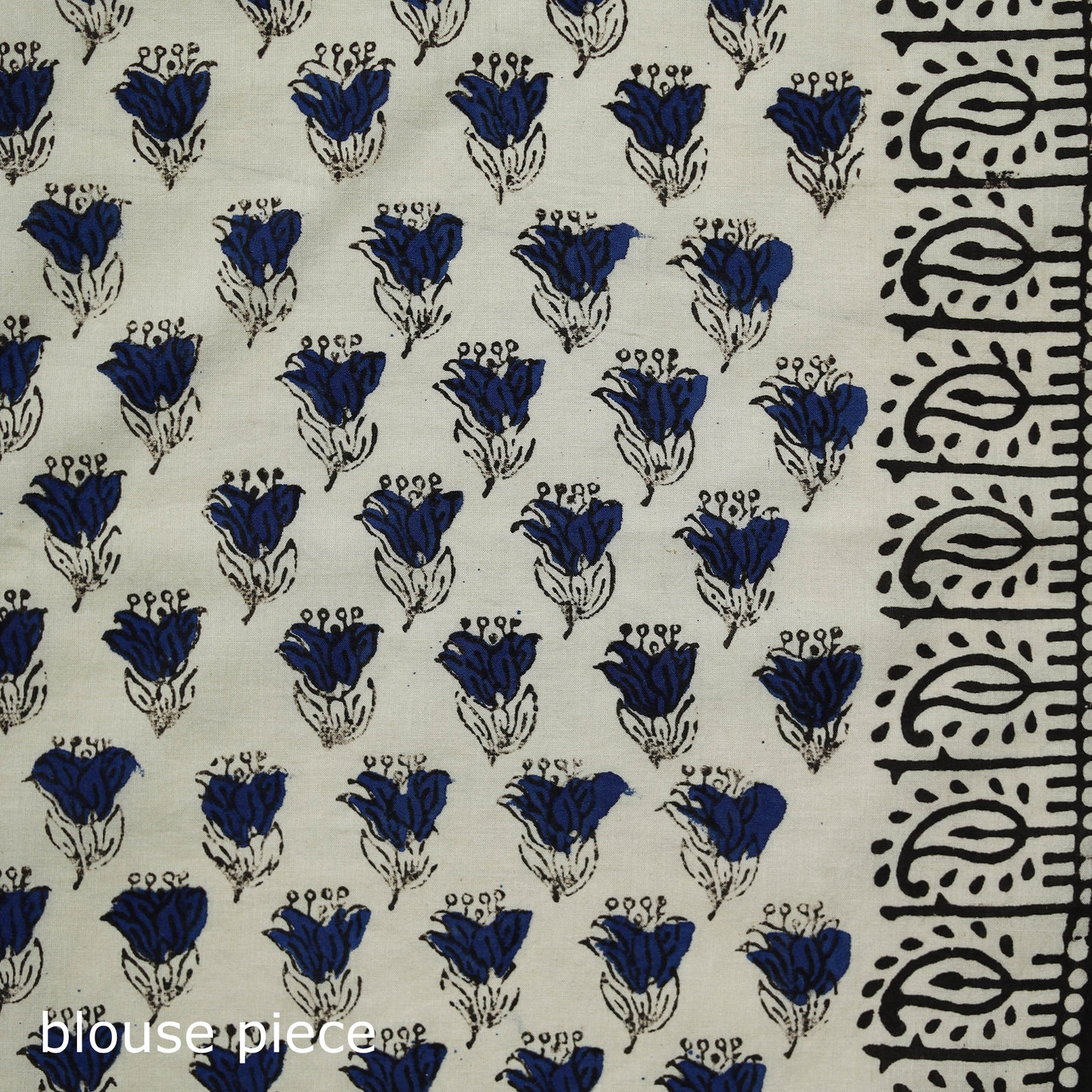 Black - Bagru Hand Block Print Kota Doria Cotton Saree 39