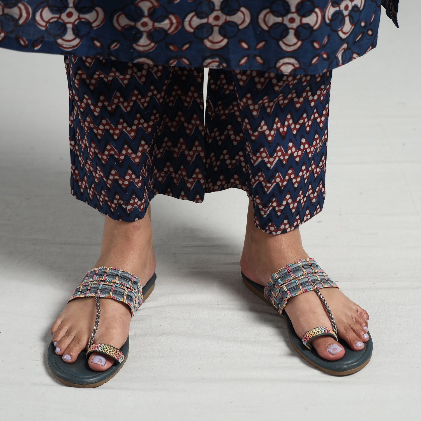 Pipad Kurta with Palazzo & Dupatta Set