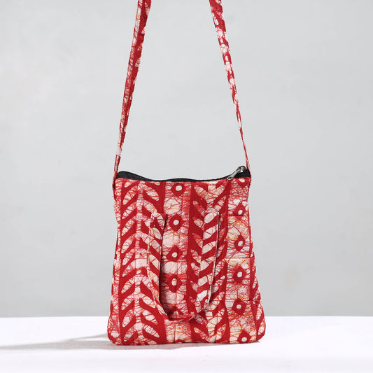 Hand Batik Printed Quilted Cotton Sling Bag 37